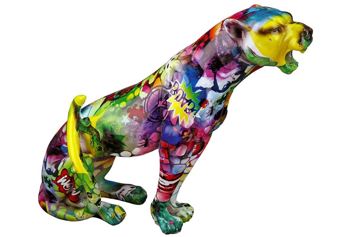 GILDE Dekoobjekt Art Artist Figur Poly Gepard 28cm 2tlg. sitzend bunt Street han breite