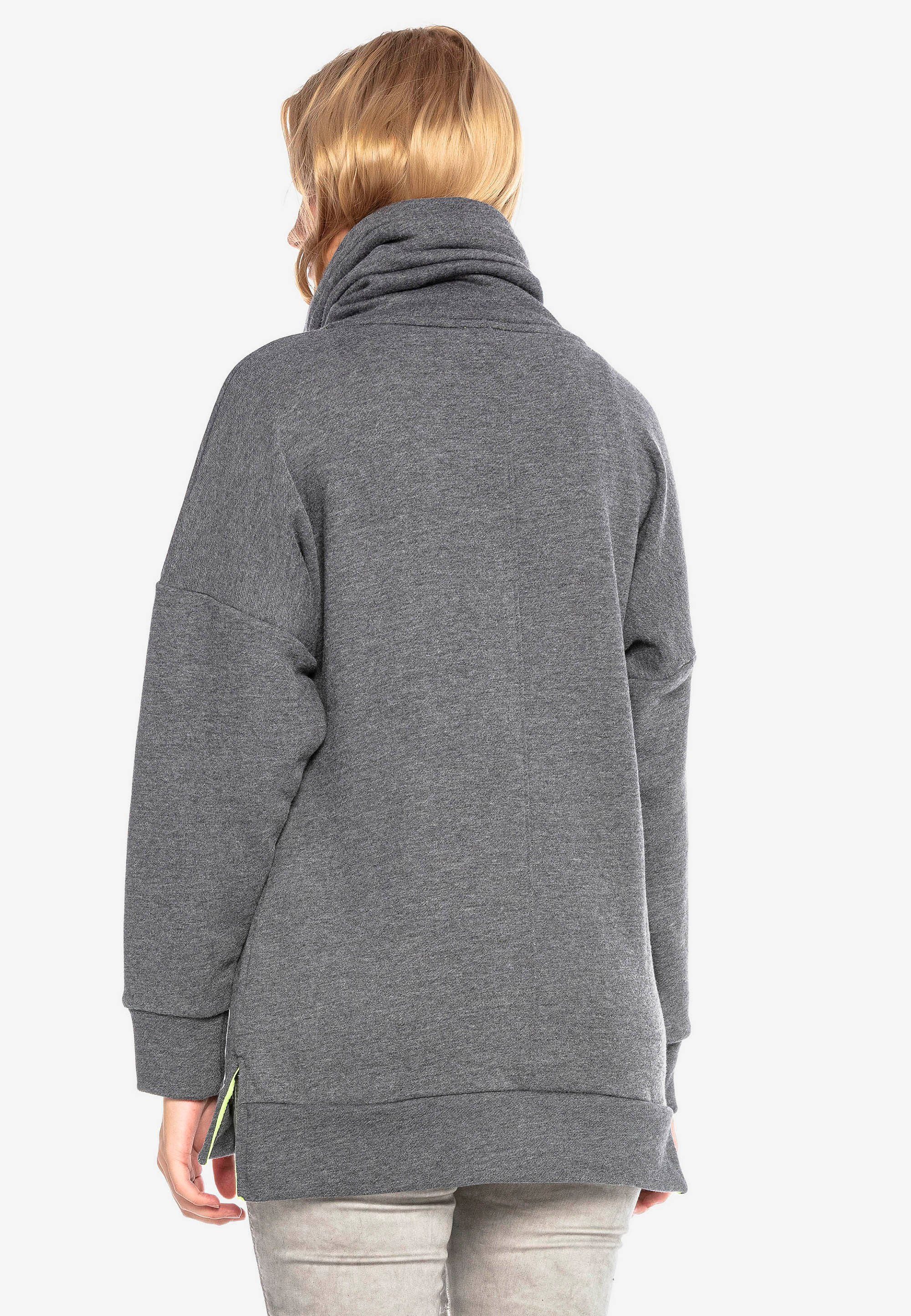 Damen Pullover Cipo & Baxx Sweatshirt mit hohem Schallkragen