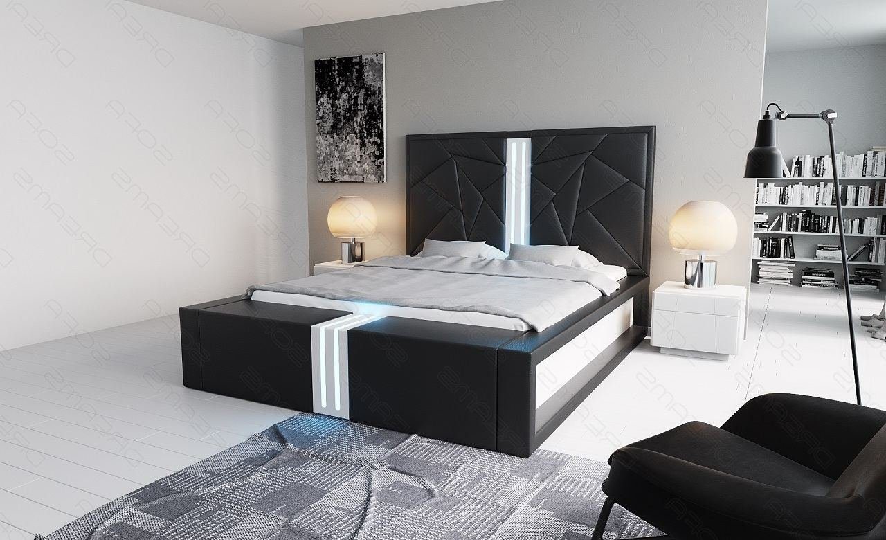 Sofa Dreams Boxspringbett Imperia Bett Kunstleder Premium Komplettbett mit LED Beleuchtung