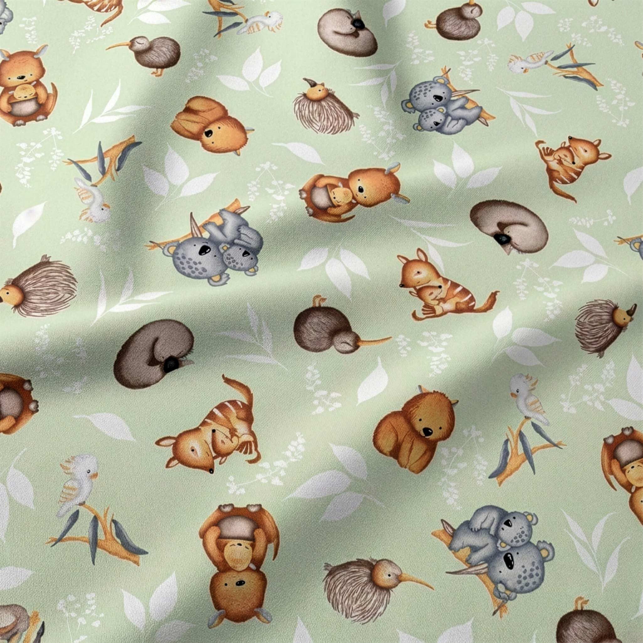 maDDma Stoff Baumwollstoff Outback Friends Kira & Koko 1/2 Meterware, 160 cm breit