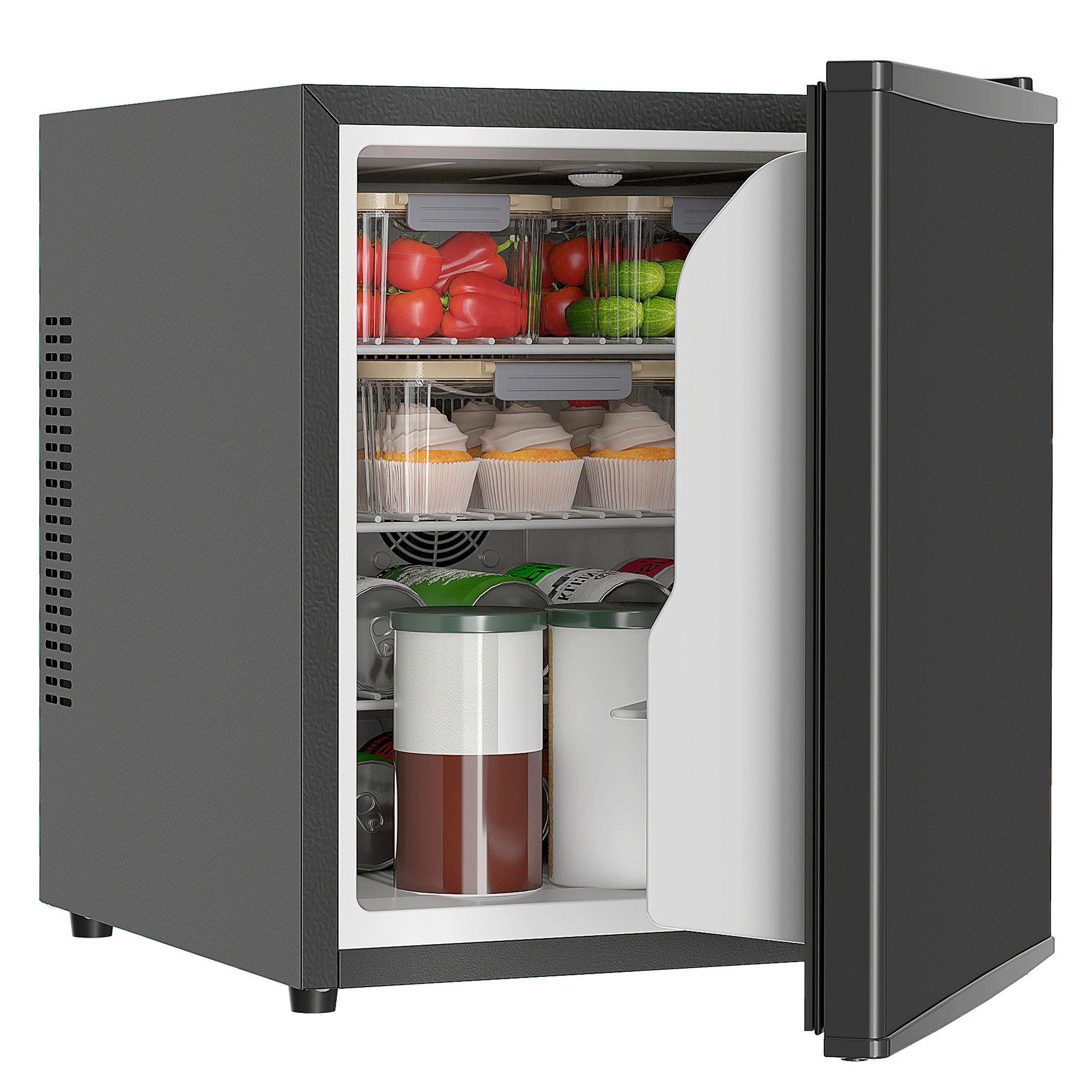 HOMCOM Table Top Kühlschrank Mini Kühlschrank 800-299V90BK, 51.3 cm hoch, 43 cm breit, Kompaktes Design, leiser Betrieb, energieeffizient