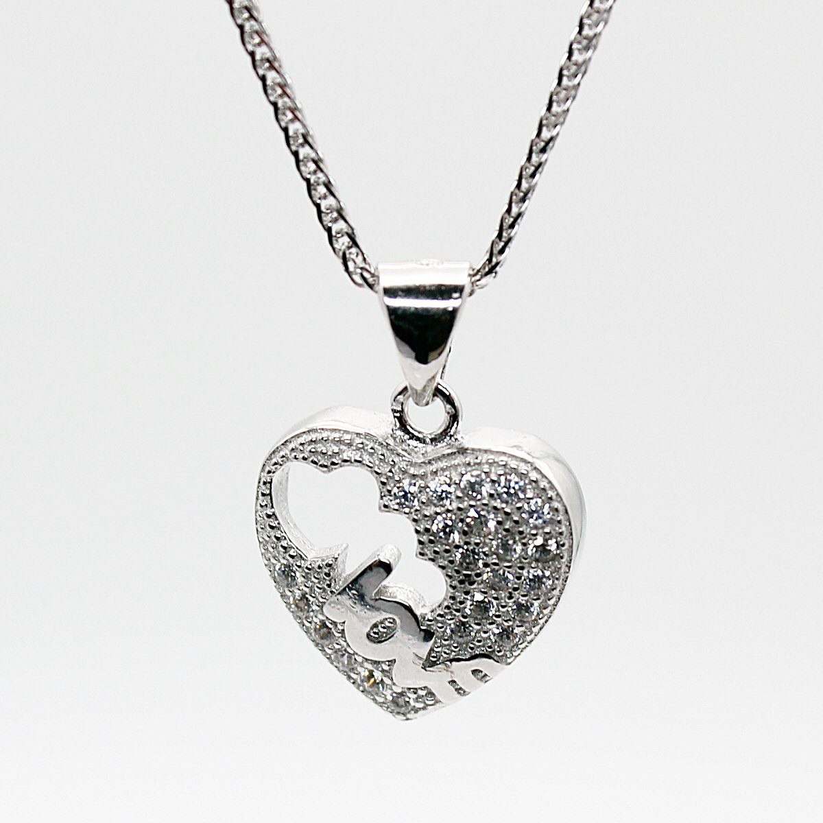 Zirkonia (Kettenlänge 925), Herz Sterling cm, mit Silber ELLAWIL inklusive Geschenkschachtel Halskette Silberkette Mädchen 50 Anhänger Kette Damen Herzkette