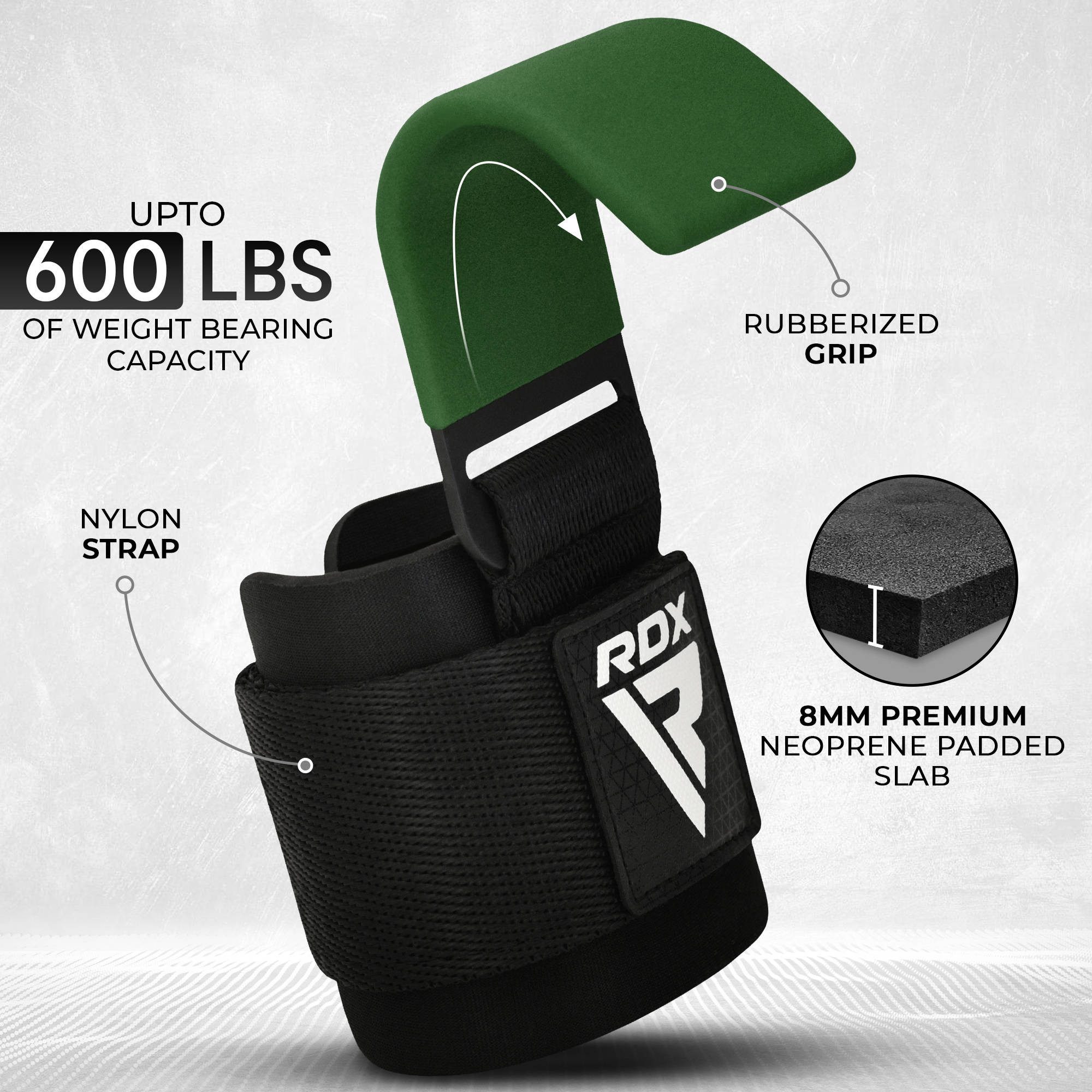 RDX Handgelenkstütze RDX Lifting Straps Hooks Strength Training, Handgelenk Schutz