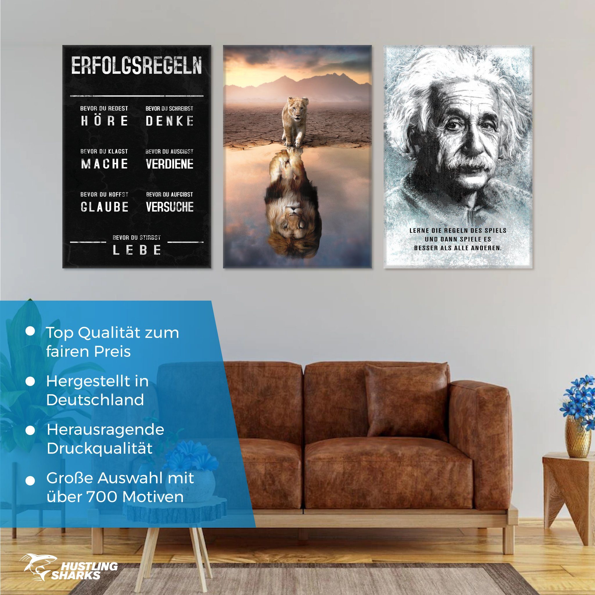 Hustling Sharks Poster Motivationsbild als Poster "Erfolgsregeln" - exklusives Erfolgsbild, in 7 unterschiedlichen Größen verfügbar – Bild 2 von 3