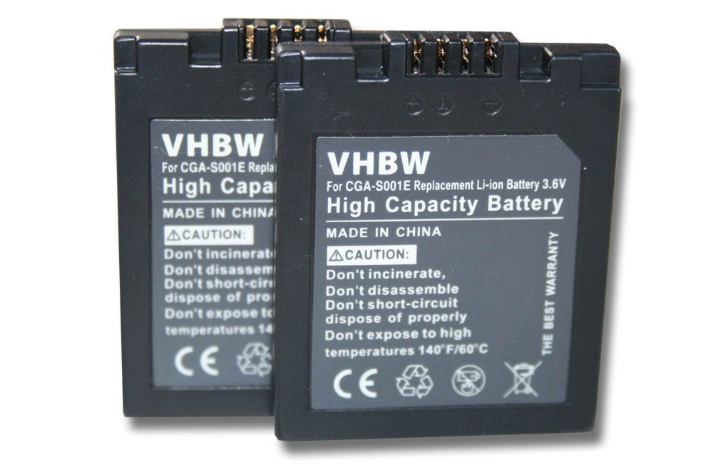 vhbw kompatibel mit Panasonic Lumix DMC-FX5, DMC-FX1, DMC-F1 Kamera-Akku Li-Ion 500 mAh (3,6 V)