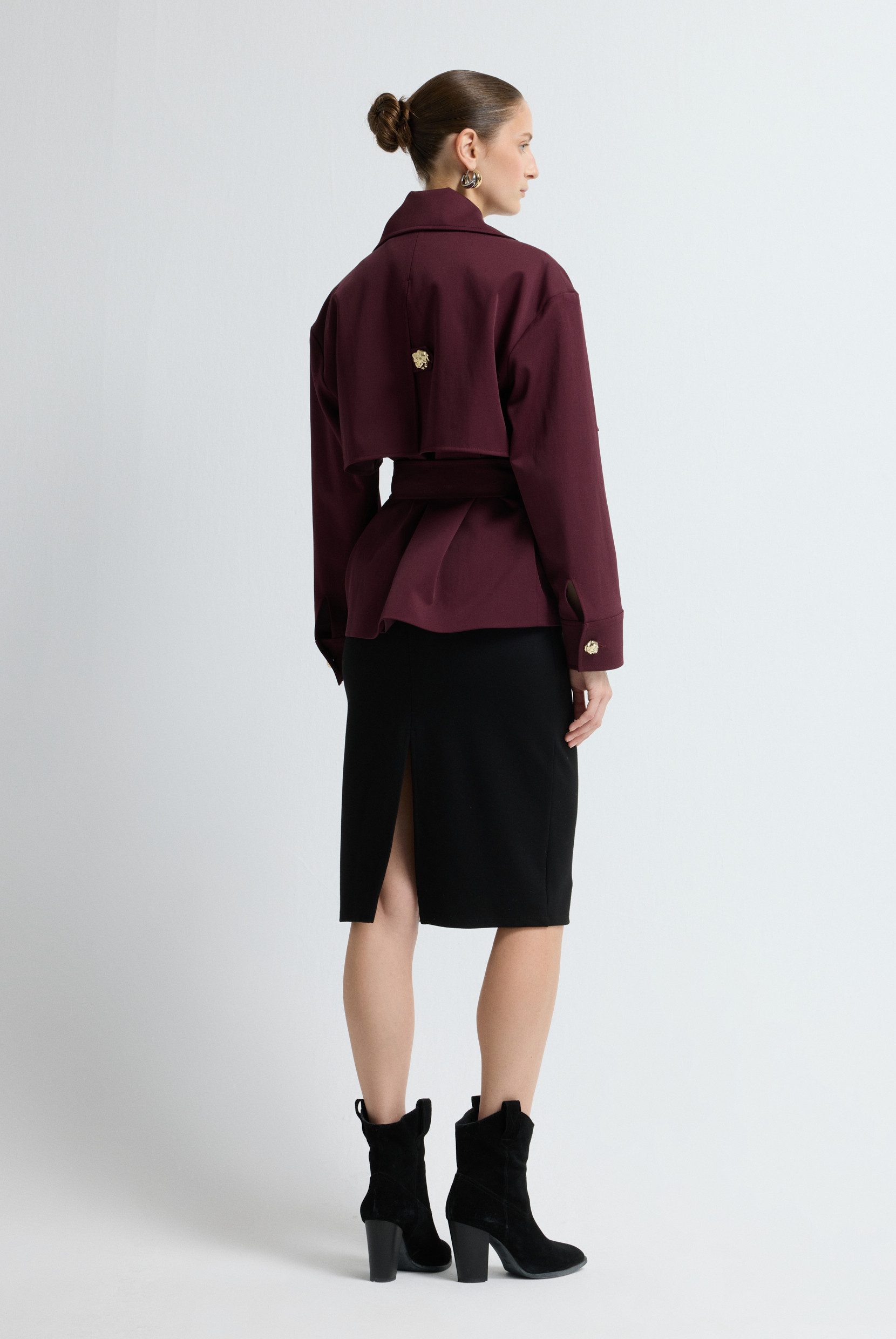 adL Trenchcoat Kurzer Trenchcoat mit Knöpfen und Gürteldetails