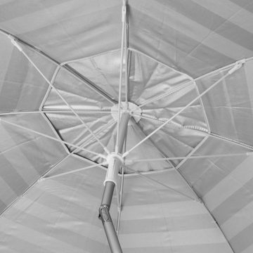 Koopman Sonnenschirm Strandschirm Sonnenschutz Marine Streifen 180cm Farbwahl, Lichtschutzfaktor 50+ Gartenschirm Balkon Schirm Strand