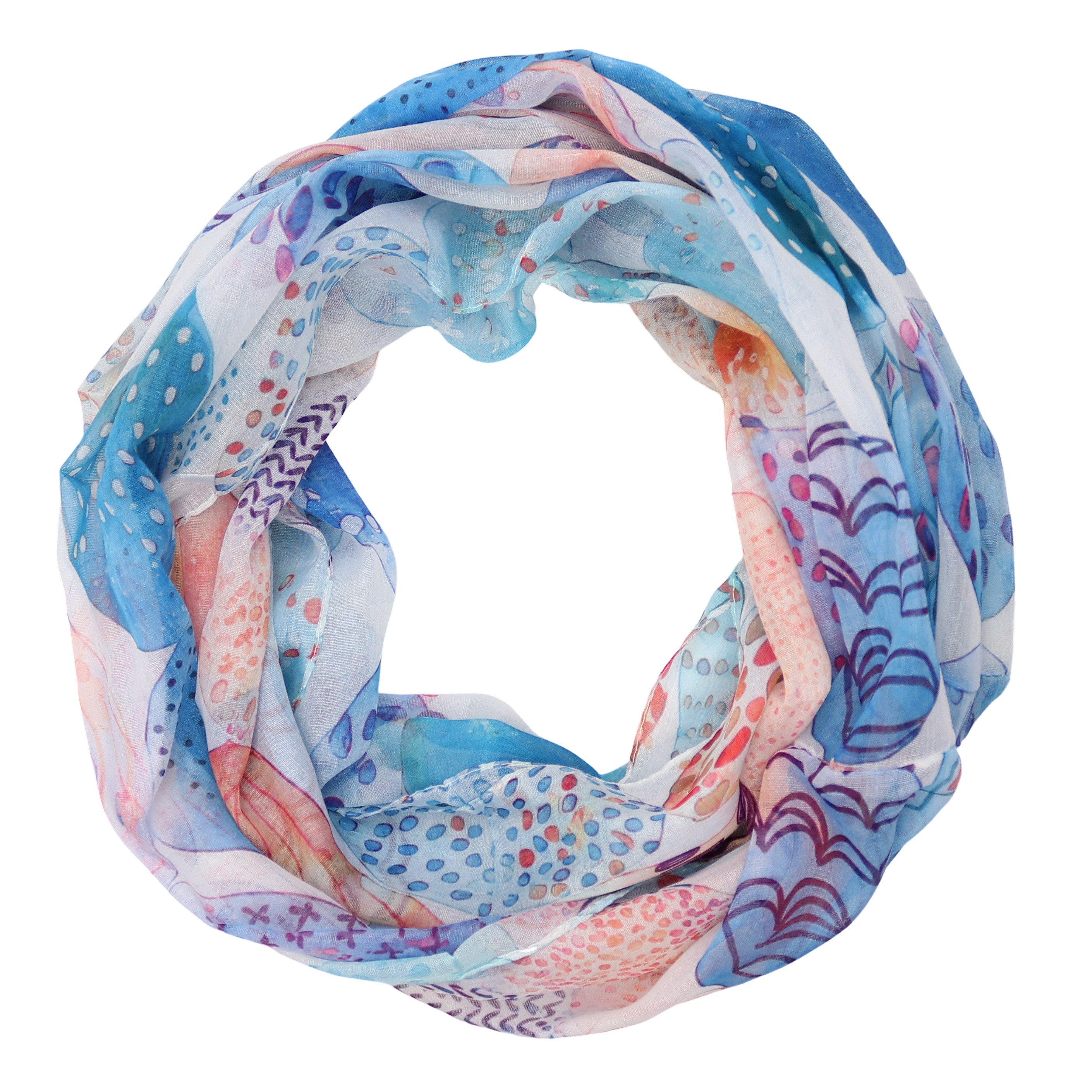 MIRROSI Loop Damen Schal mit Tollem Muster Weich aus 100% Viskose, Schlauchschal, (ca. 160x48cm, zweimal um den Hals wickelbar), Damen Halstuch Stola ideal für Frühling,Sommer, Herbst