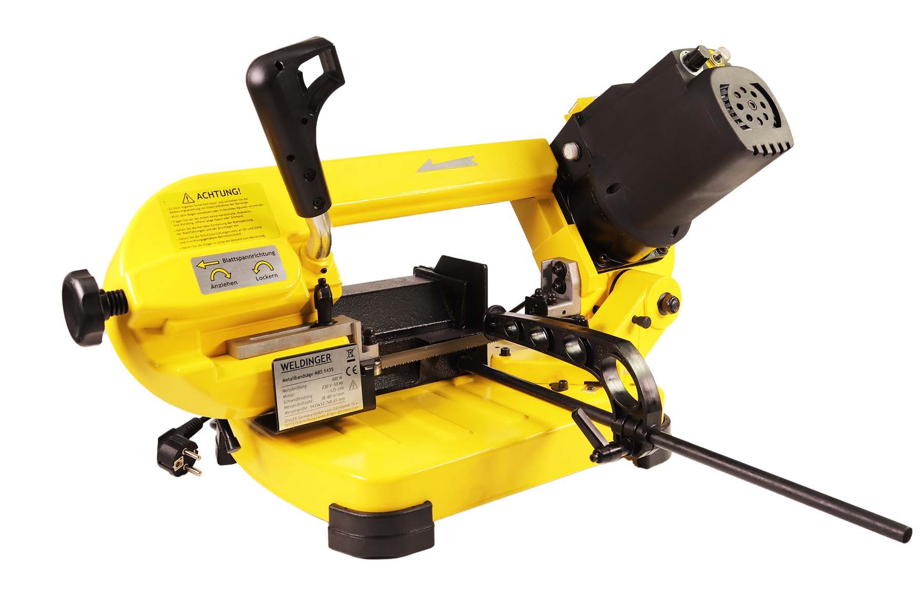 WELDINGER Metallbandsäge Metallbandsäge MBS-1435 400 W Drehzahl 38-80 m/min für Metallprofile