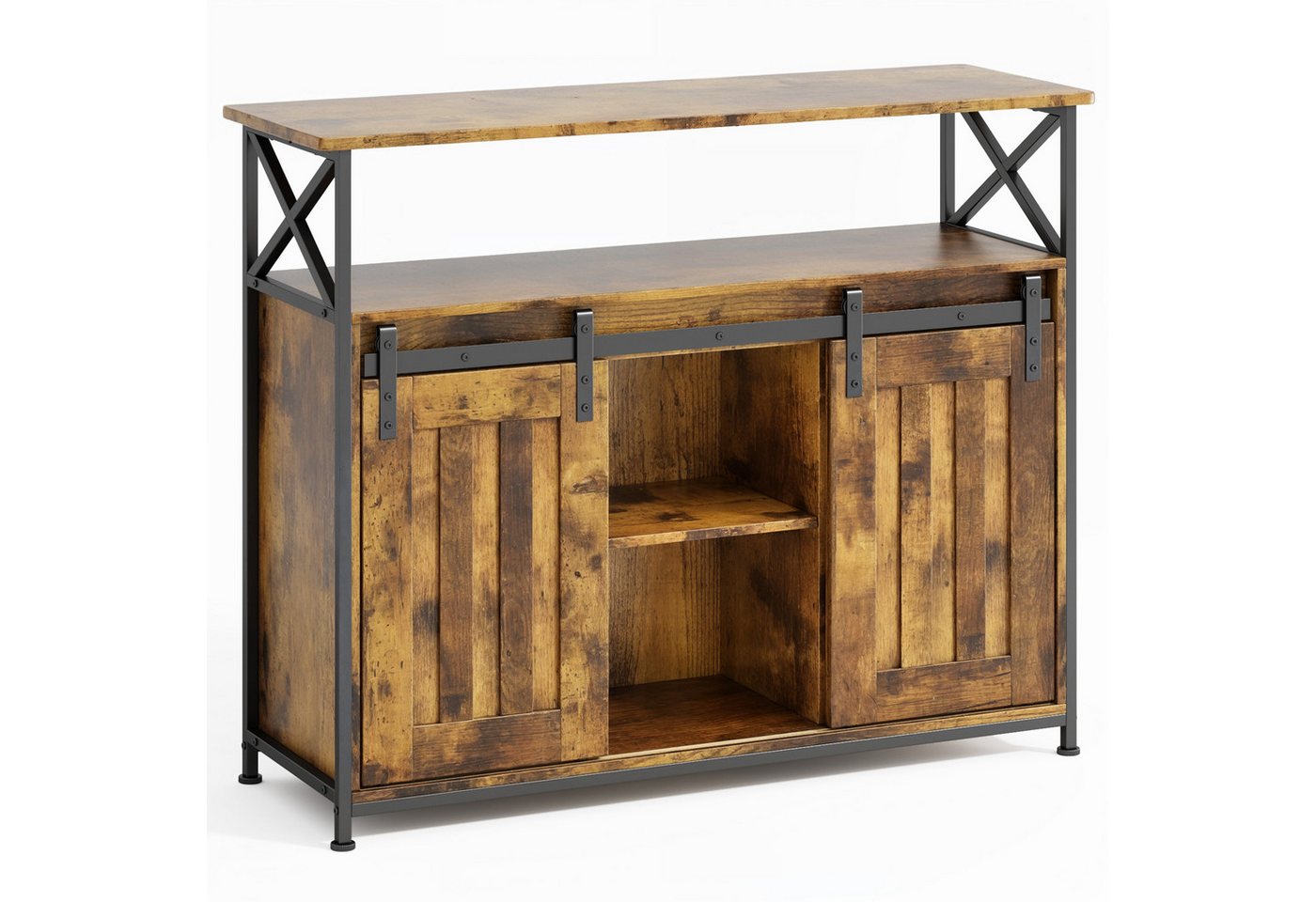 Bealife Sideboard Küchenschrank, Aufbewahrungsschrank mit 2 Schiebetüren