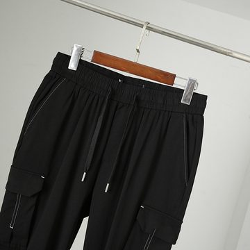 KIKI Dehnbund-Jeans Workwear Casual Pants Summer Elastic Waist Nine Minute Pants for Men