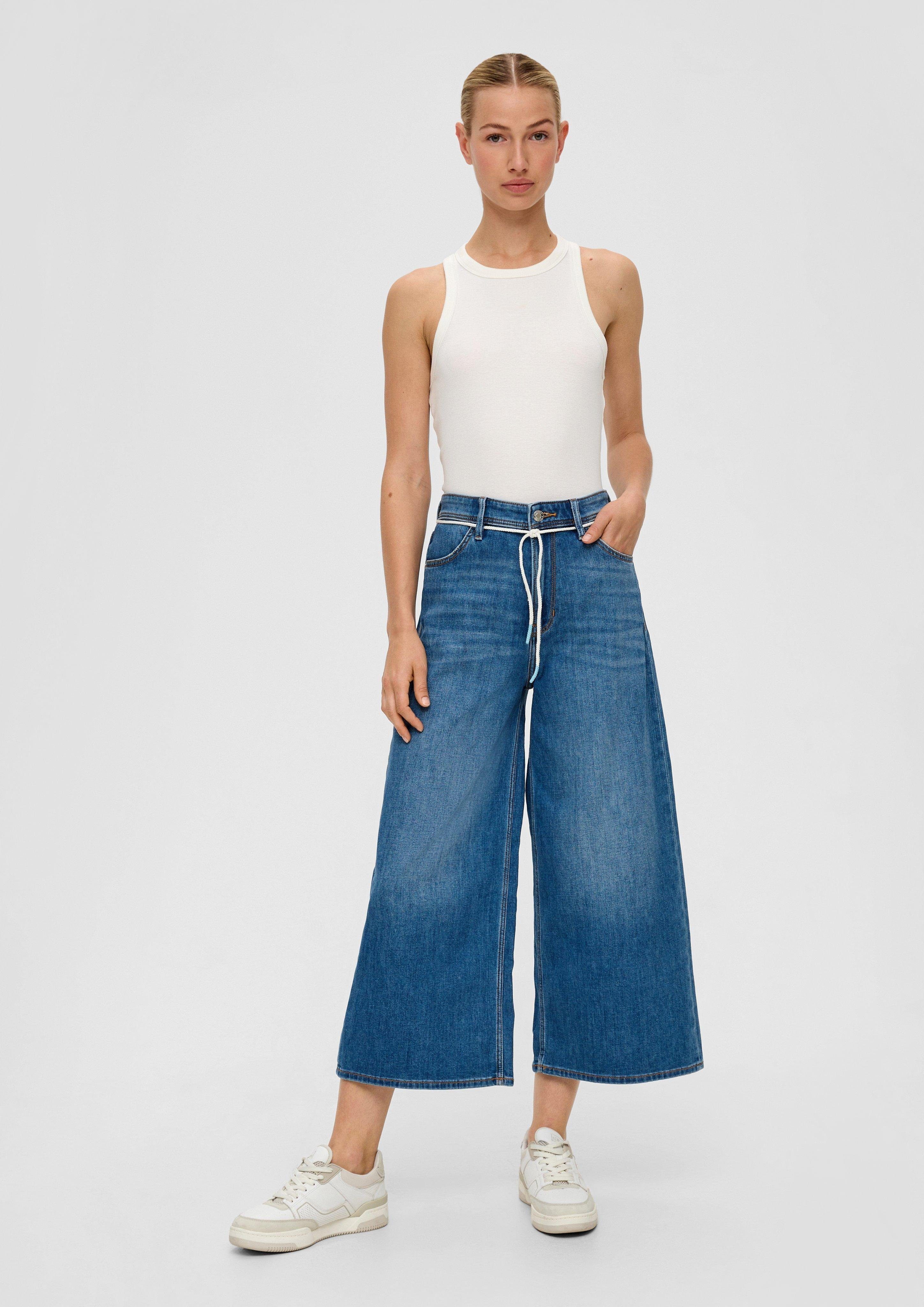 s.Oliver 7/8-Jeans Jeans-Culotte Suri / Regular Fit / High Rise / Wide Leg  Waschung, Label-Patch