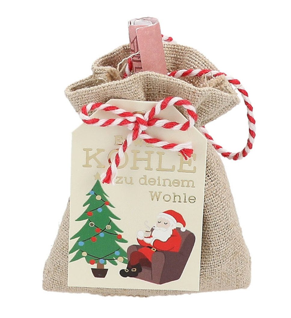 Depesche Geschenkbox Kleine Geld Säckchen Verpackung Geldgeschenk Weihnachten Geschenk (1 St), Jutesäckchen