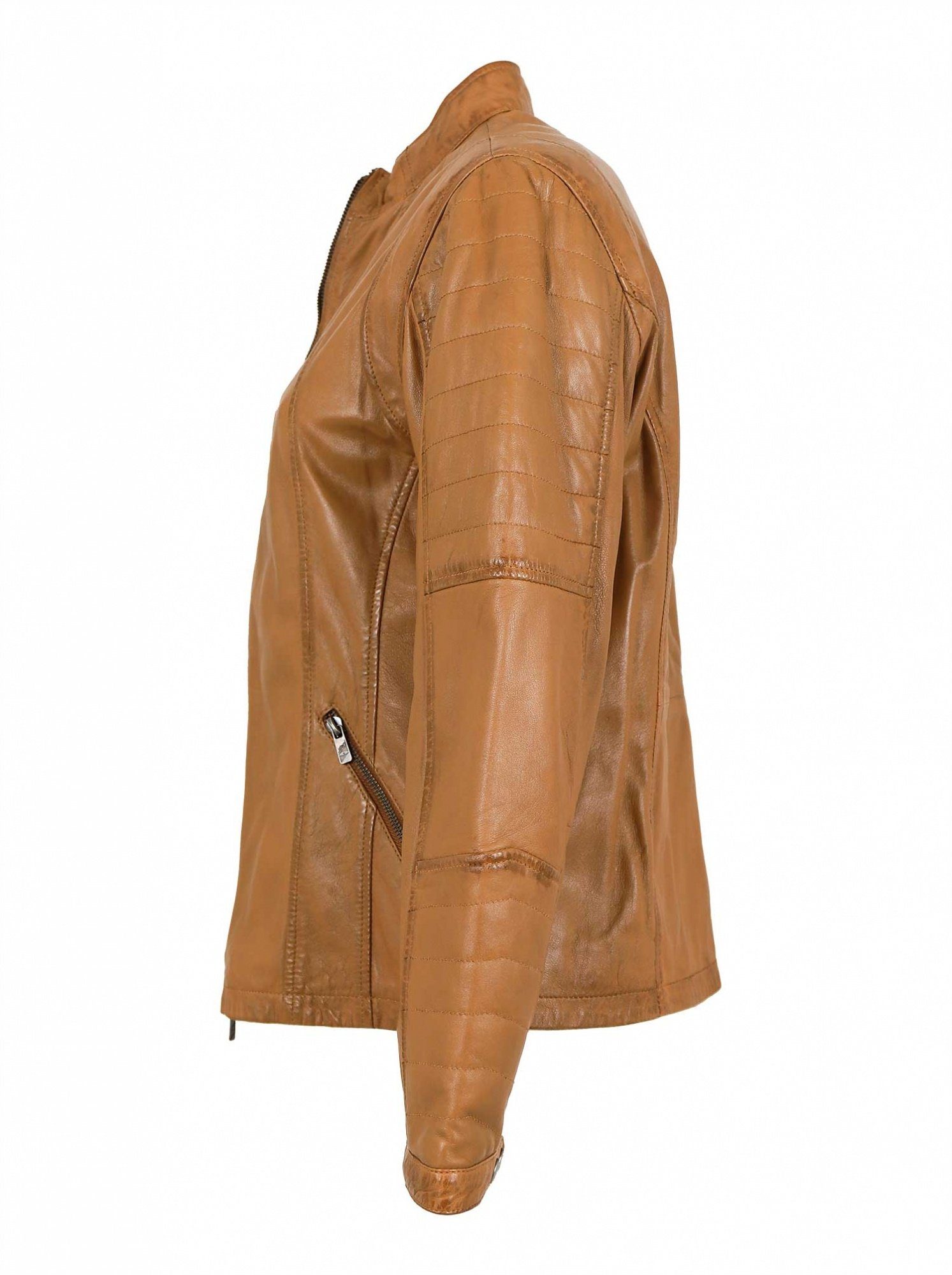 Jilani Lederjacke »Belinda-2#JGR« Echtleder Damen Lederjacke Oversize  Lammnappa cognac