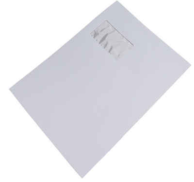 Blanke Briefhüllen Briefumschlag Versandtaschen - Weiß ~229 x 324 mm (DIN C4), 120 g/qm Offset, Mit
