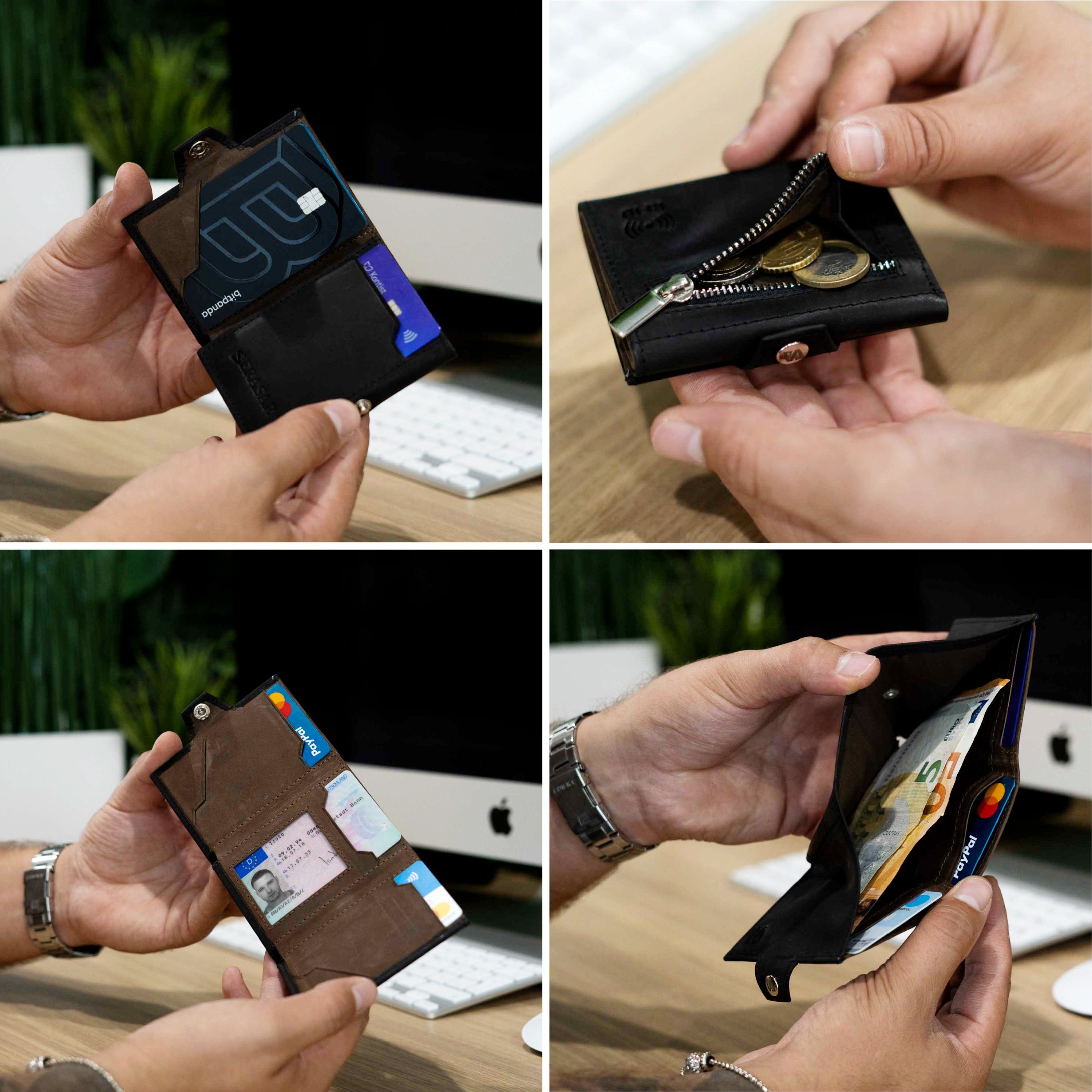 SERASAR Geldbörse Geldbörse "Genius" (1-tlg), inkl. RFID-Schutz mit Geschenkbox mit Münzfach