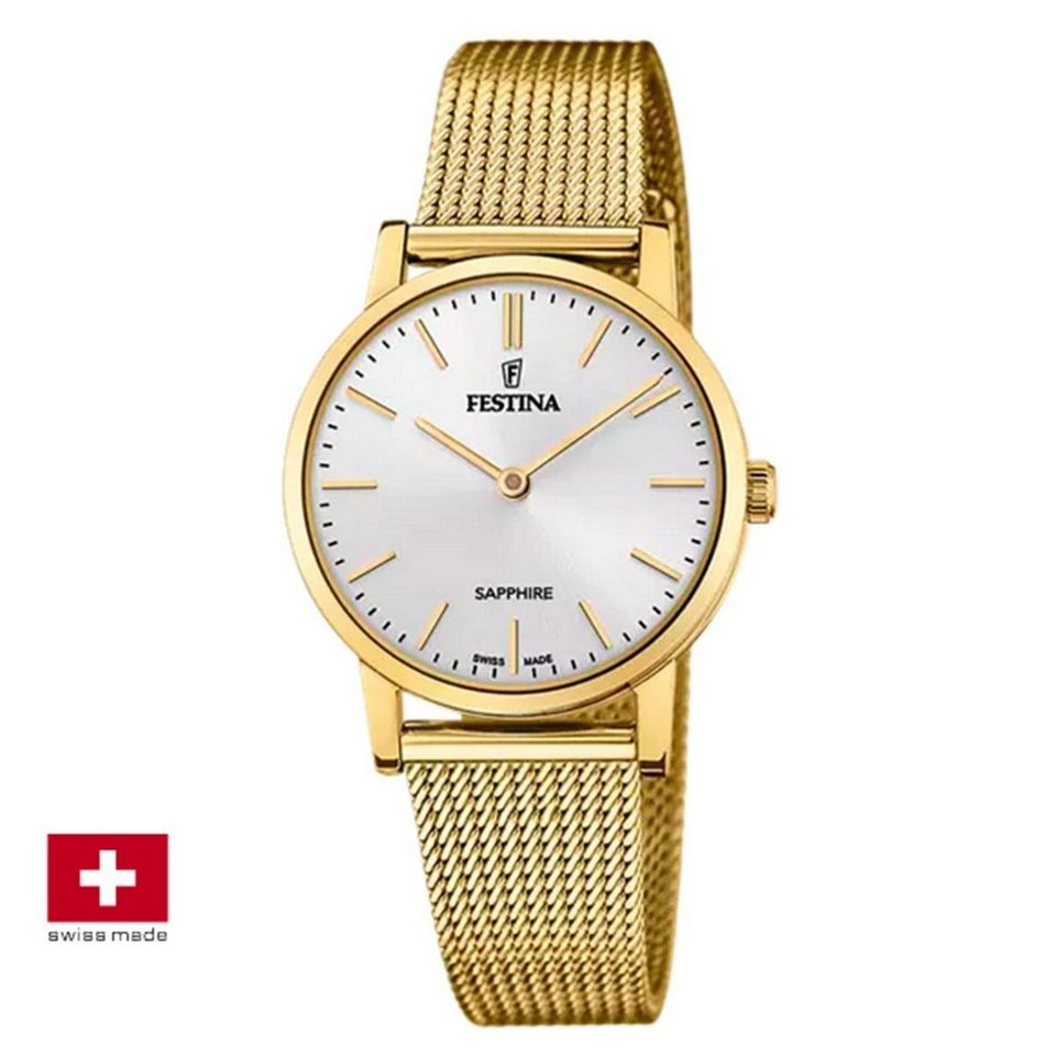 Festina Schweizer Uhr Festina Damenarmbanduhr F20023/1 Swiss Made, (1-tlg)