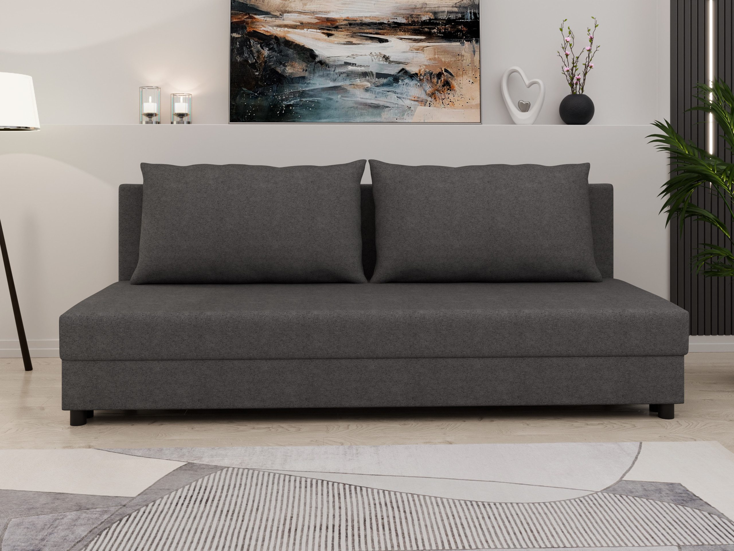 PANDA MÖBEL GmbH Schlafsofa Schlafsofa FACILE mit Bettkasten – Moderne 2-in-1 Couch mit Stauraum, mit Relaxfunktion