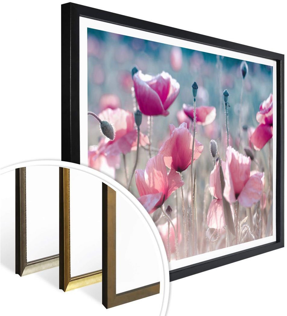 Mohnblumen Poster Wall-Art Blumen (1 St) Wiese,