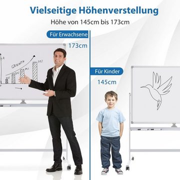 KOMFOTTEU Magnettafel doppelseitiges Whiteboard, mit Ständer, 120 x 80cm