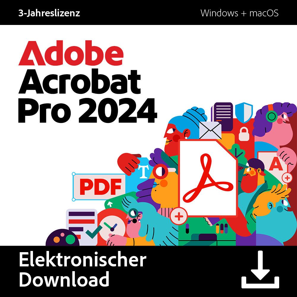 Adobe Adobe Acrobat Pro 2024, 3 Jahre (Download-Code)