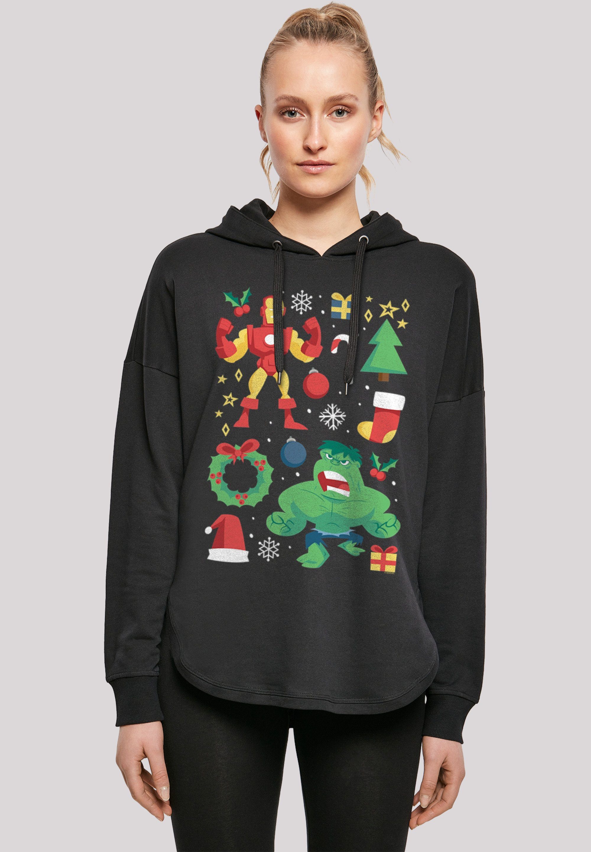 F4NT4STIC Kapuzenpullover Marvel Universe Iron Man und Hulk Christmas Print schwarz