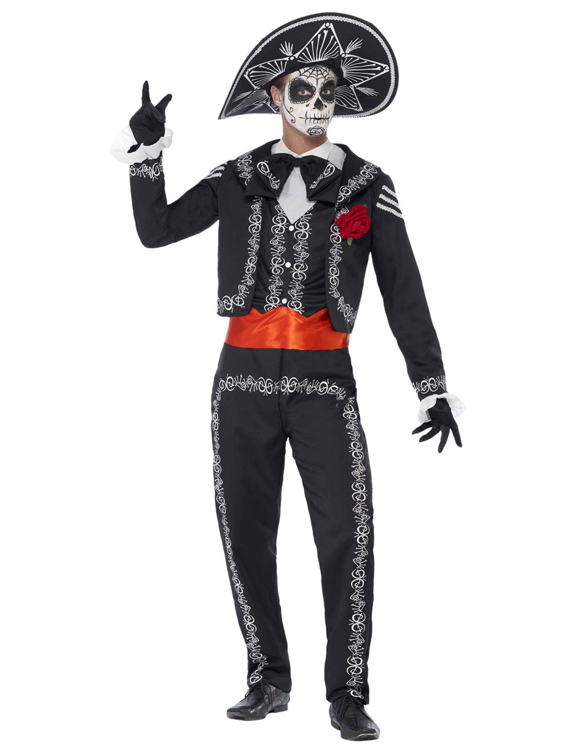 Rubies Niederlande b.v. Kostüm Tag der Toten Sugar Skull Bräutigam Kostüm schwarz-rot