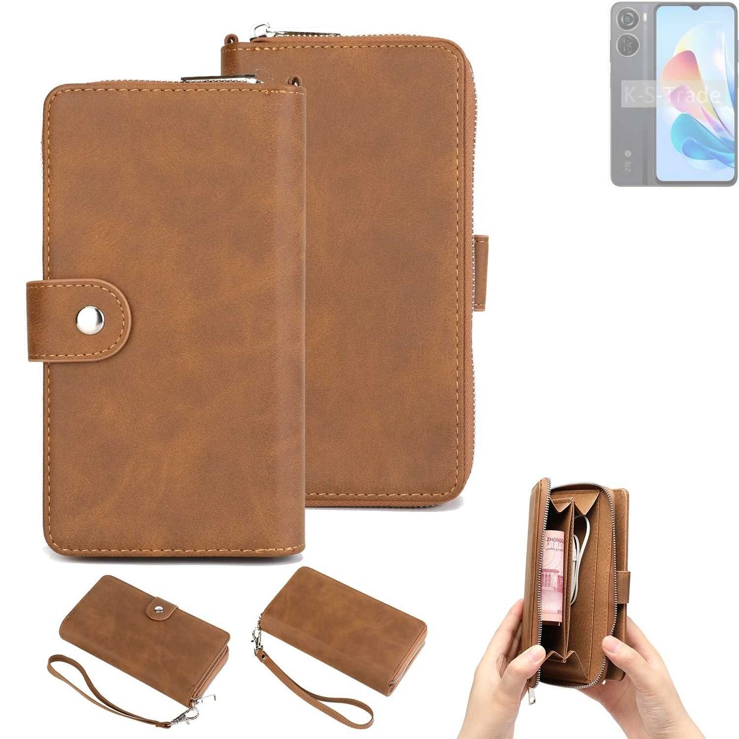 K-S-Trade Handyhülle für ZTE Blade V40 Design, Handyhülle Schutzhülle & Portemonnee Tasche Handytasche Case Etui