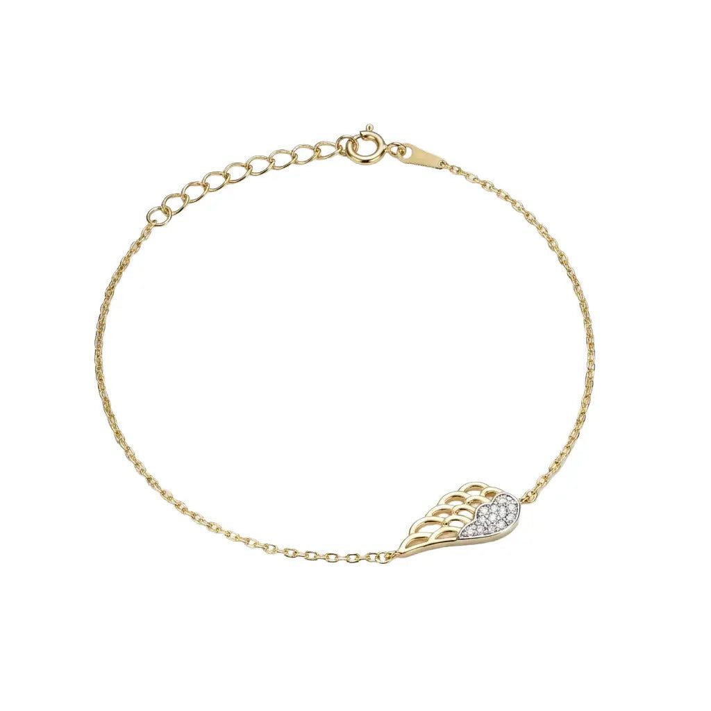 Suzan Gold Goldarmband Suzan Gold® 375 Echtgold Armband Damen mit filigranem Herz Flügel