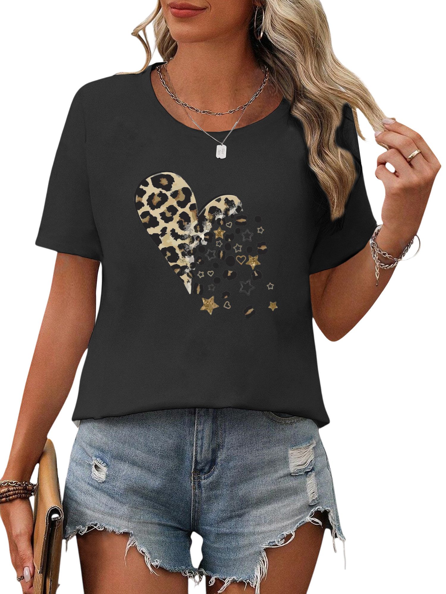 PYL Kurzarmshirt Damen Sommer Casual Bequemes günstig online kaufen