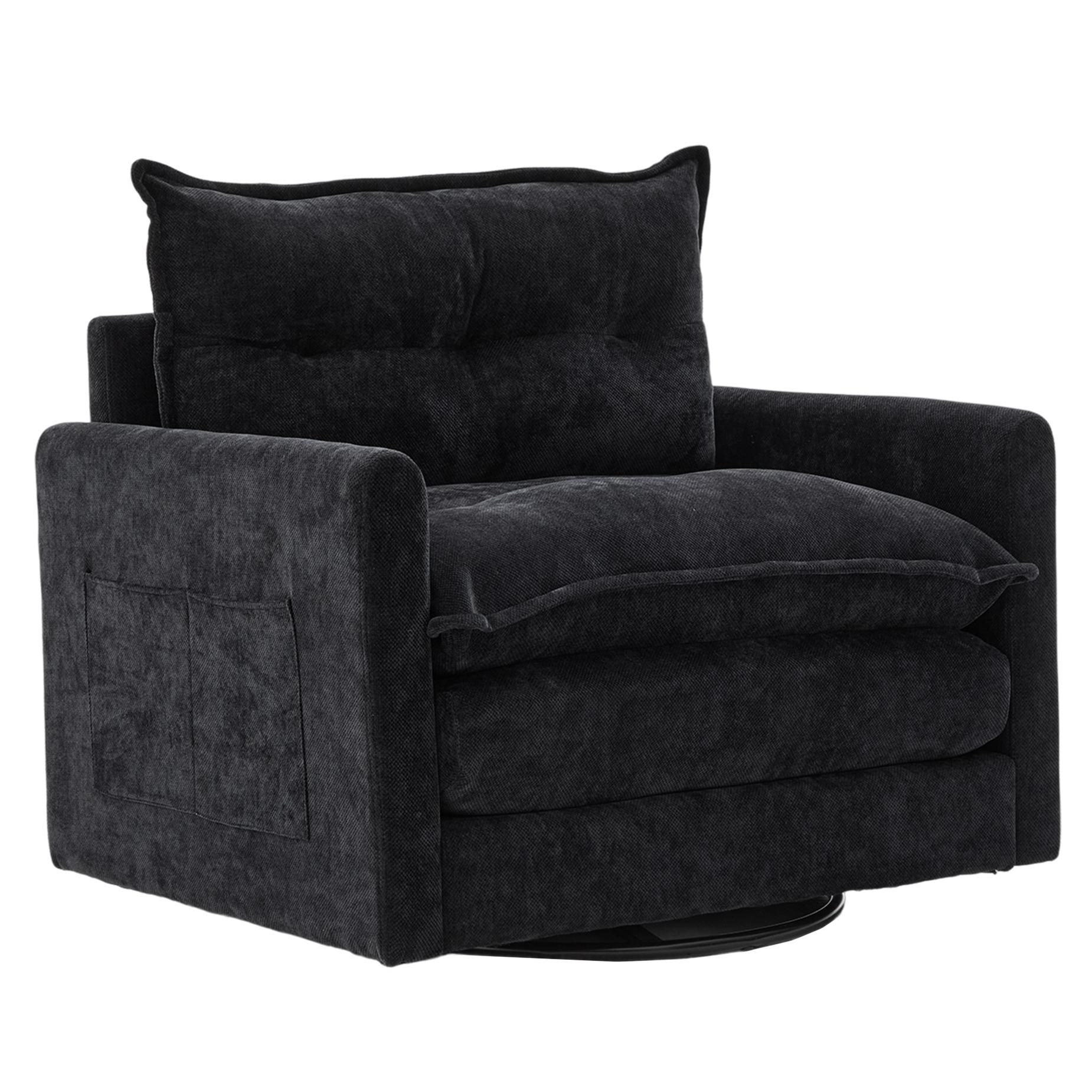 LVHOM Drehsessel Dreh-Loungesessel 360°, XXL Sitzbreite, Seitentasche, 150k günstig online kaufen