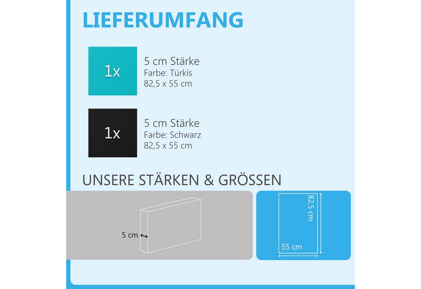 Thumbnail - platino24 Akustikplatte 2er Set Rechtecke aus Basotect ® G+ mit Akustikfilz 825x550x50mm