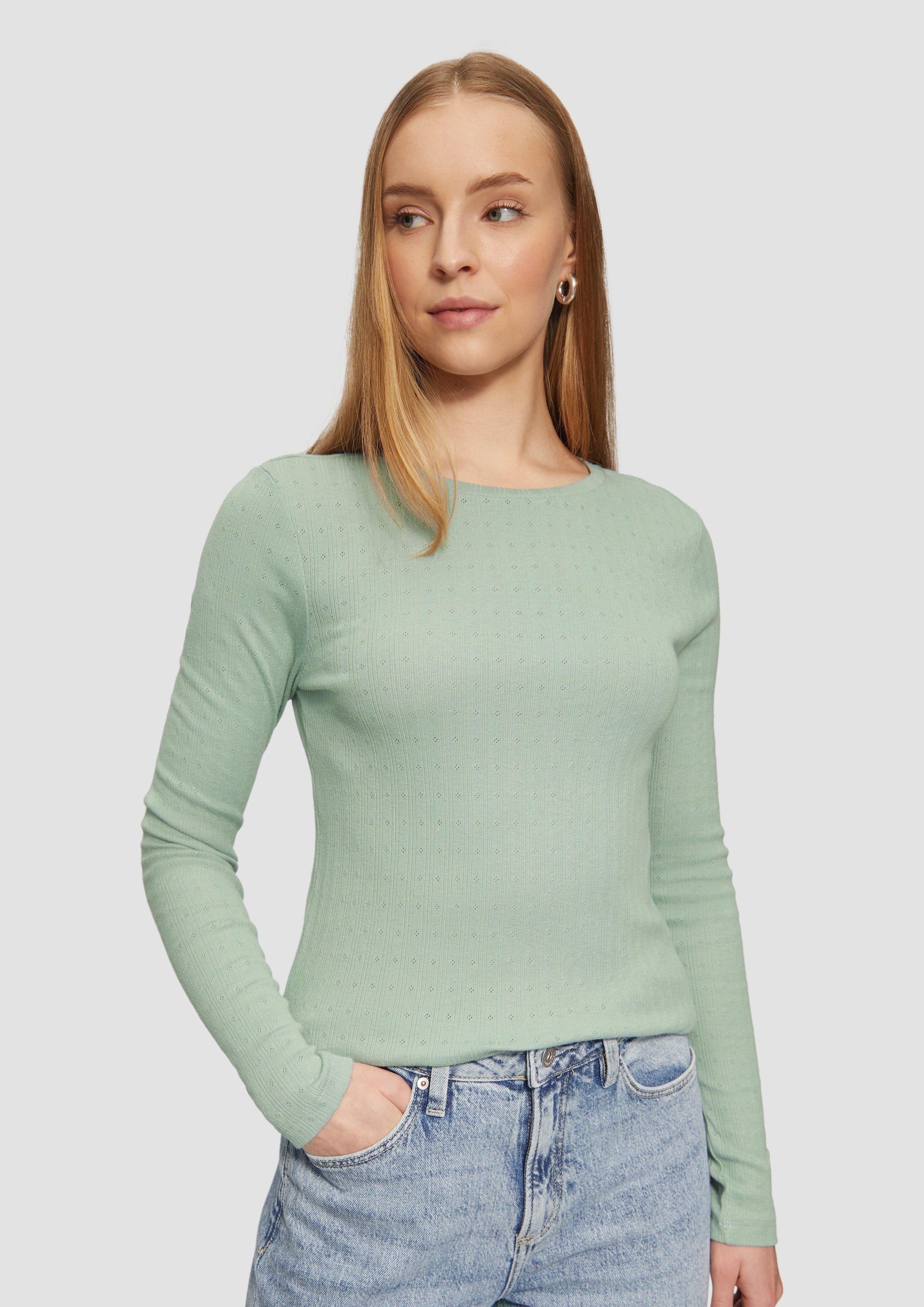 QS Langarmshirt Slim Fit Langarmshirt mit günstig online kaufen