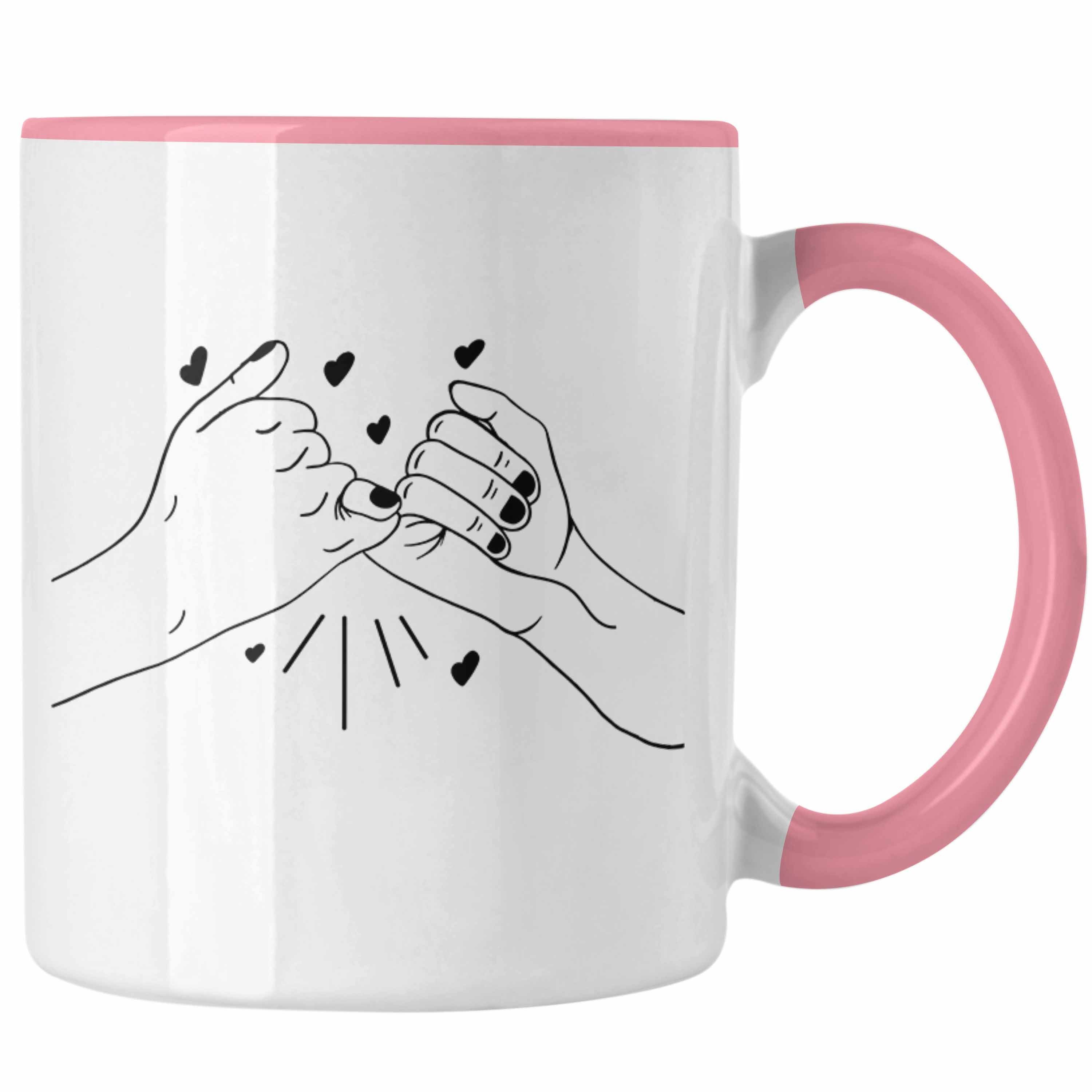 Trendation Tasse Beste Freundin Tasse Geschenk BFF Kaffeetasse Best Friends Tassen Ges Rosa