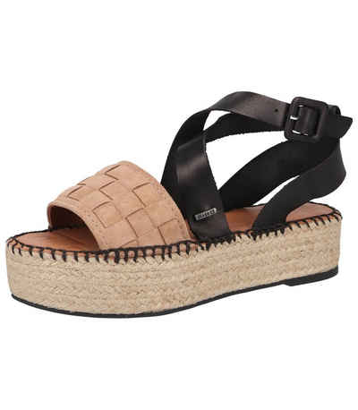 Shabbies Amsterdam Sandalen Veloursleder Plateausandaletten