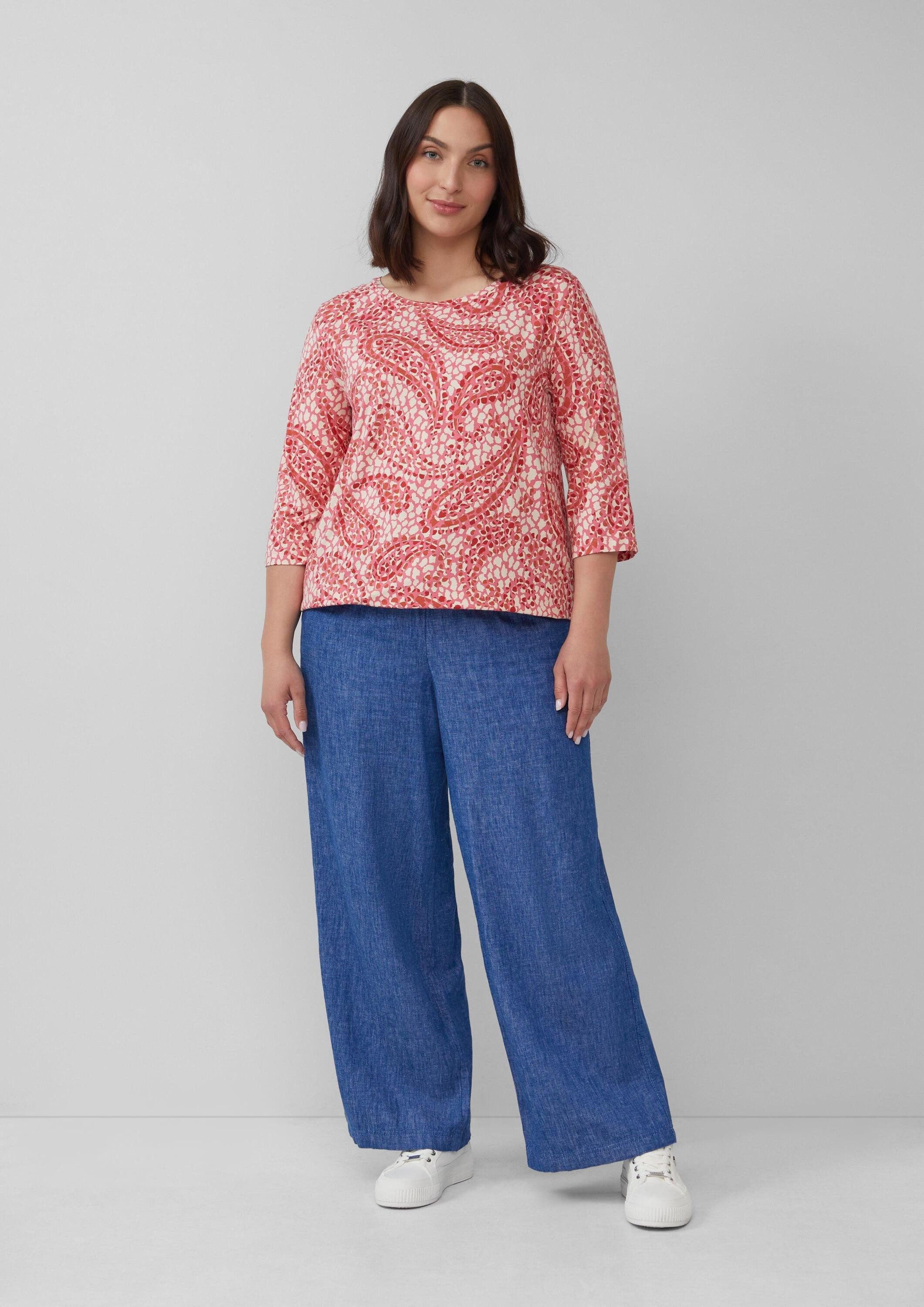 s.Oliver 3/4-Arm-Shirt T-Shirt Shirt aus Viskosestretch in O-Shape