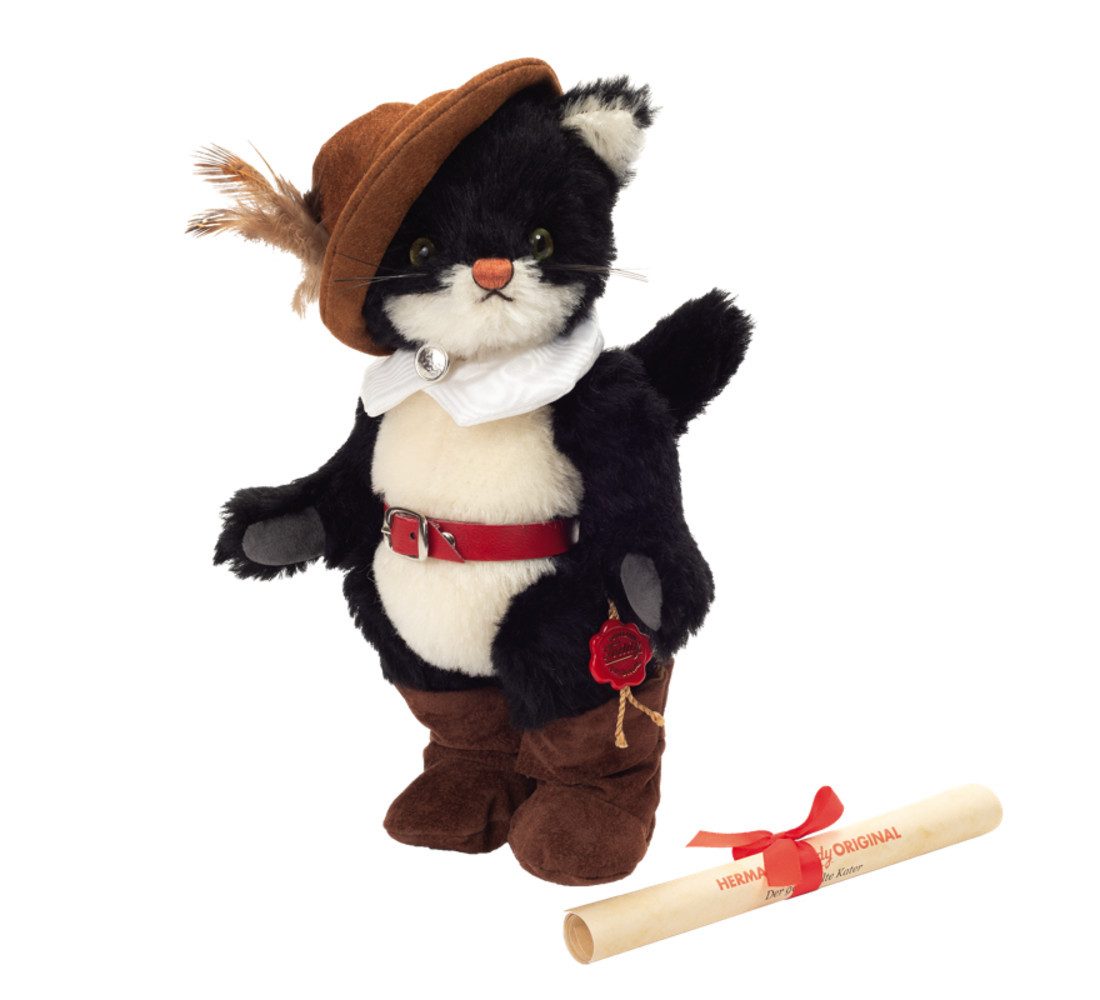 Teddy Hermann® Dekofigur Teddy Hermann Gestiefelter Kater schwarz-weiß 25 cm