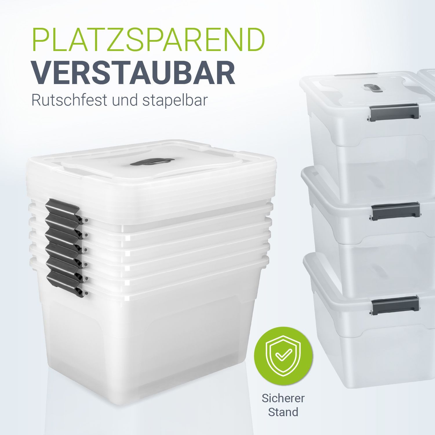 Juskys Aufbewahrungsbox (6 St), stabil, verschließbar und pflegeleicht günstig online kaufen