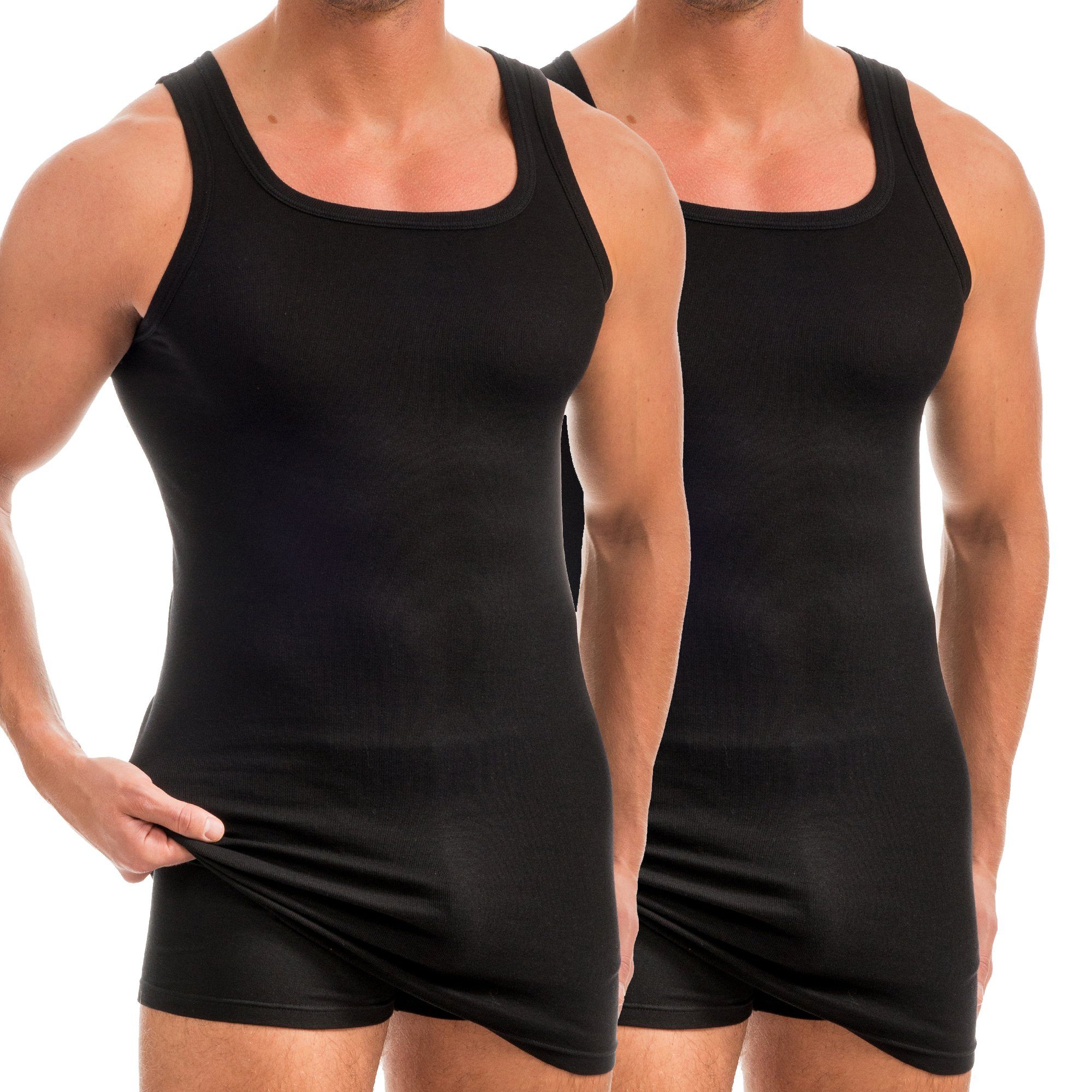 HERMKO Unterhemd 16027 2er Pack Herren extralanges Unterhemd aus Baumwolle günstig online kaufen