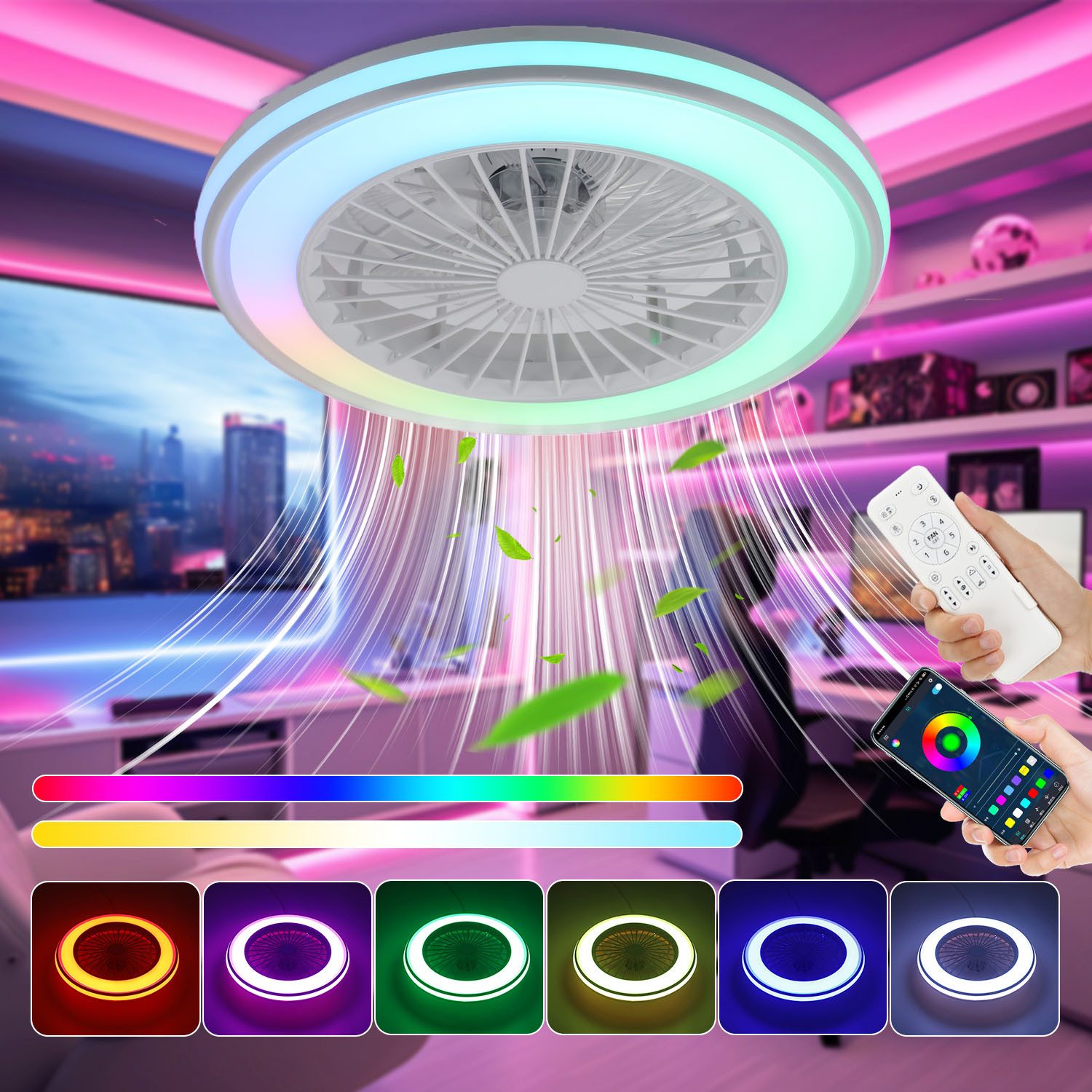oyajia Deckenleuchte Music RGB LED Deckenleuchte günstig online kaufen