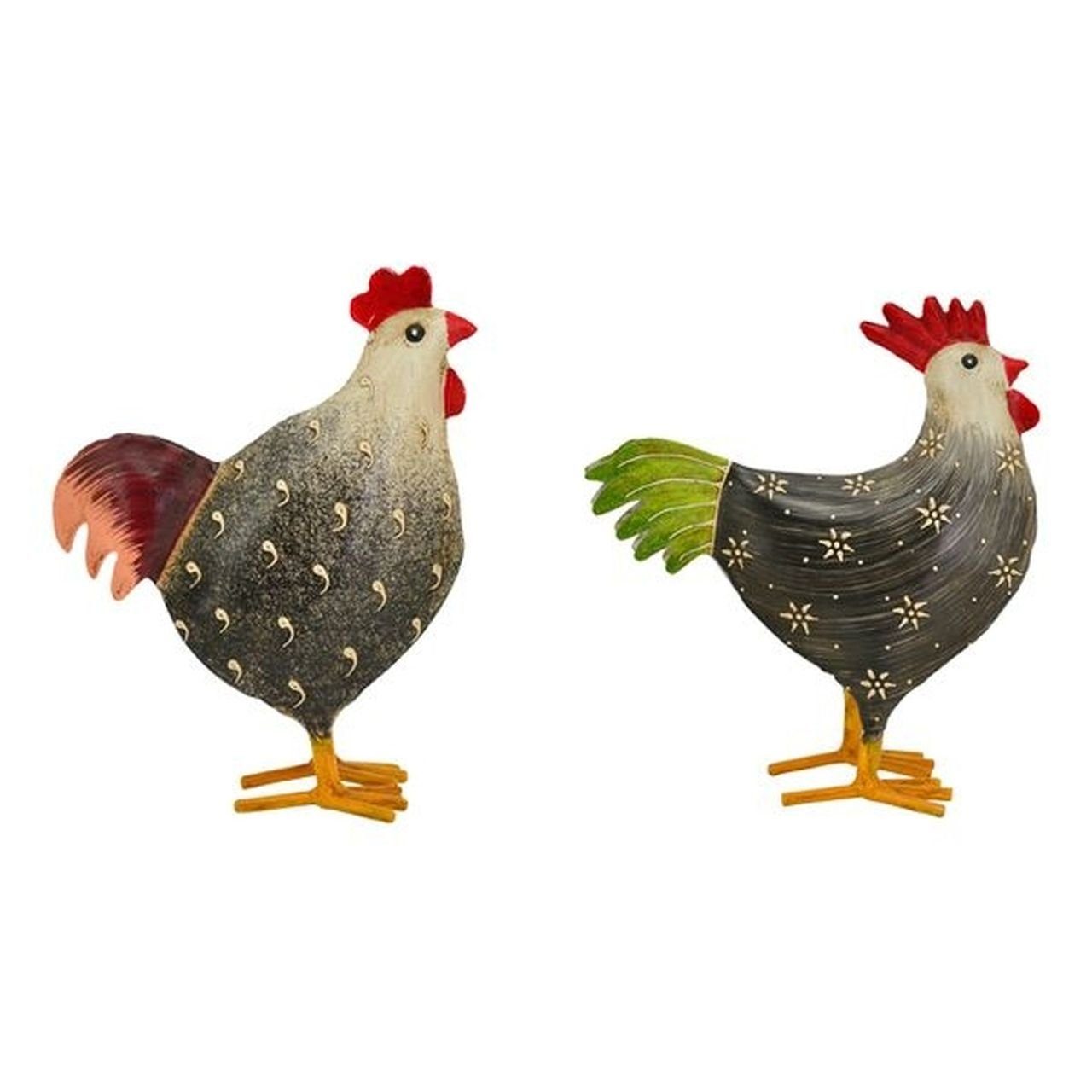Gartenfigur Garten-Hahn & Huhn Garten-Deko Figuren