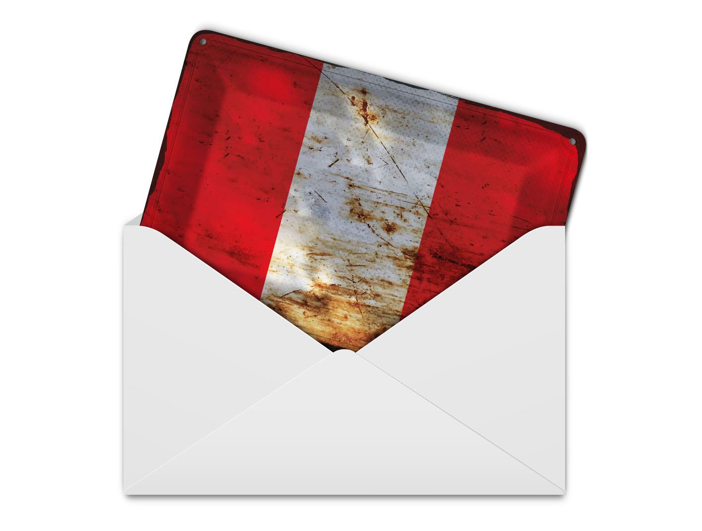 Femer GmbH Postkarte Flagge Peru 14x10 cm Flag of Peru Rost, unfrankiert