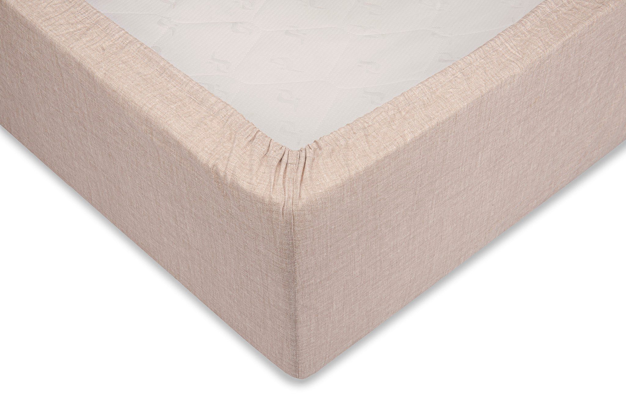 ZO HOME Spannbettlaken Lino, Renforcé, Gummizug: rundum, (1 Stück), Laken aus 100% Baumwolle, Leinen Optik, Print, Betttuch ab 90x200
