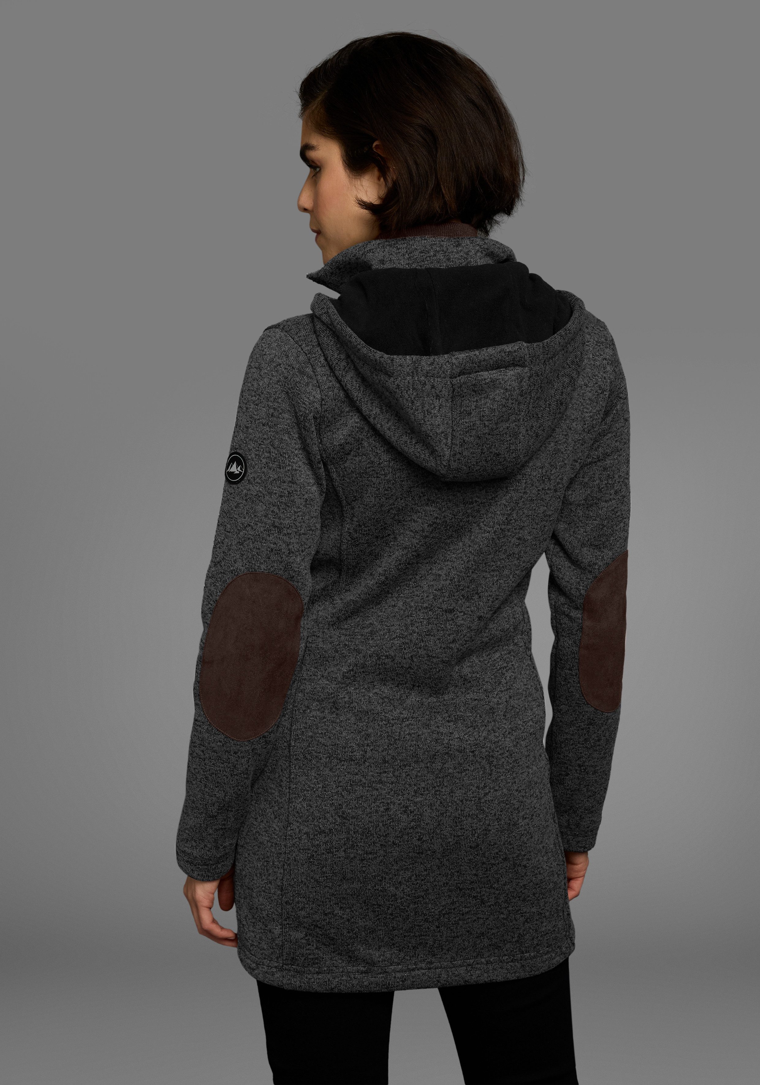 Polarino Strickfleecejacke für den Übergang, aus Strickfleece, atmungsaktiv