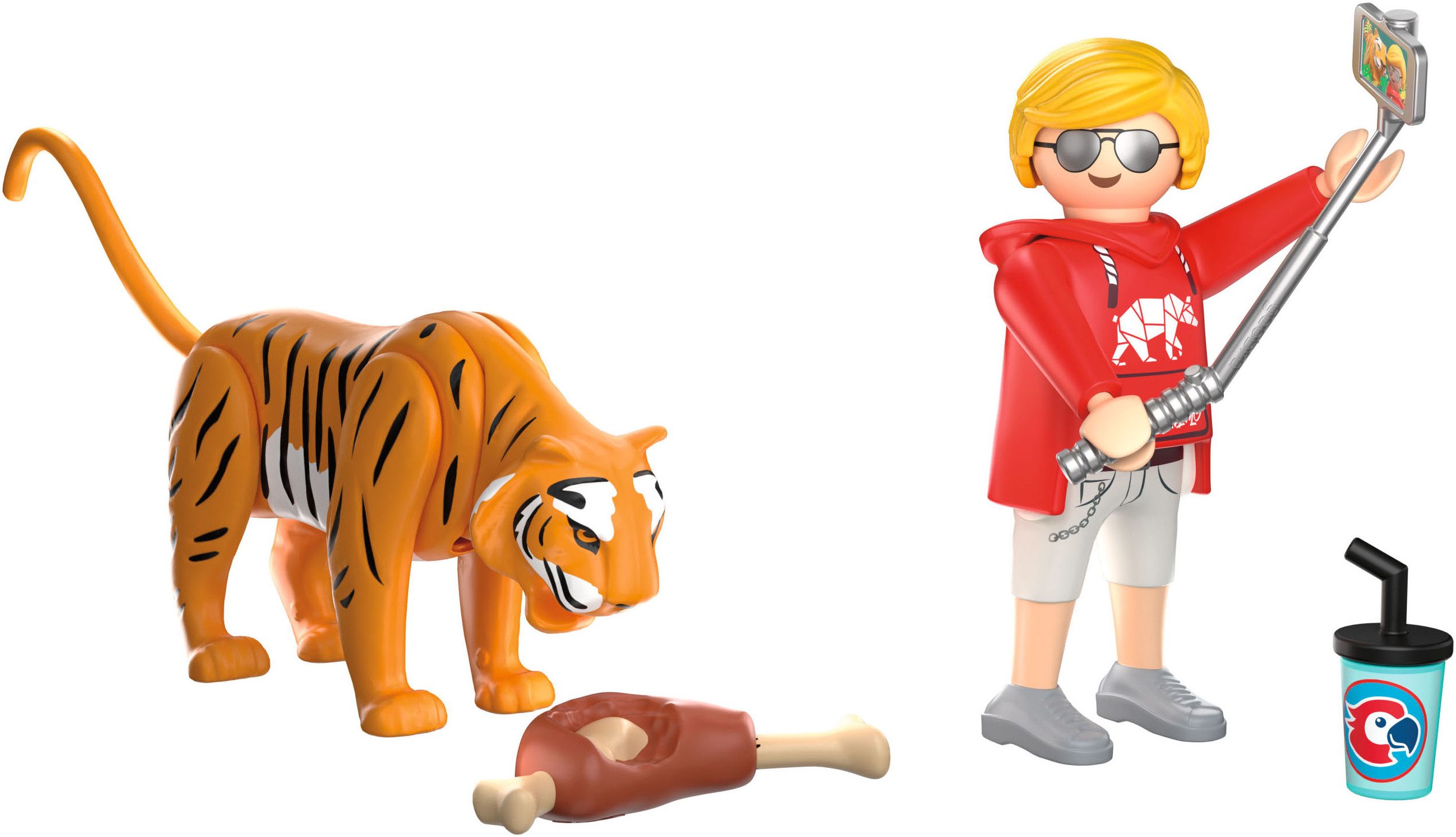 Playmobil® Zoo: Tiger und Besucher (72089), Animals & Friends Konstruktions-Spielset, (7 St), Made in Europe – Bild 2 von 5