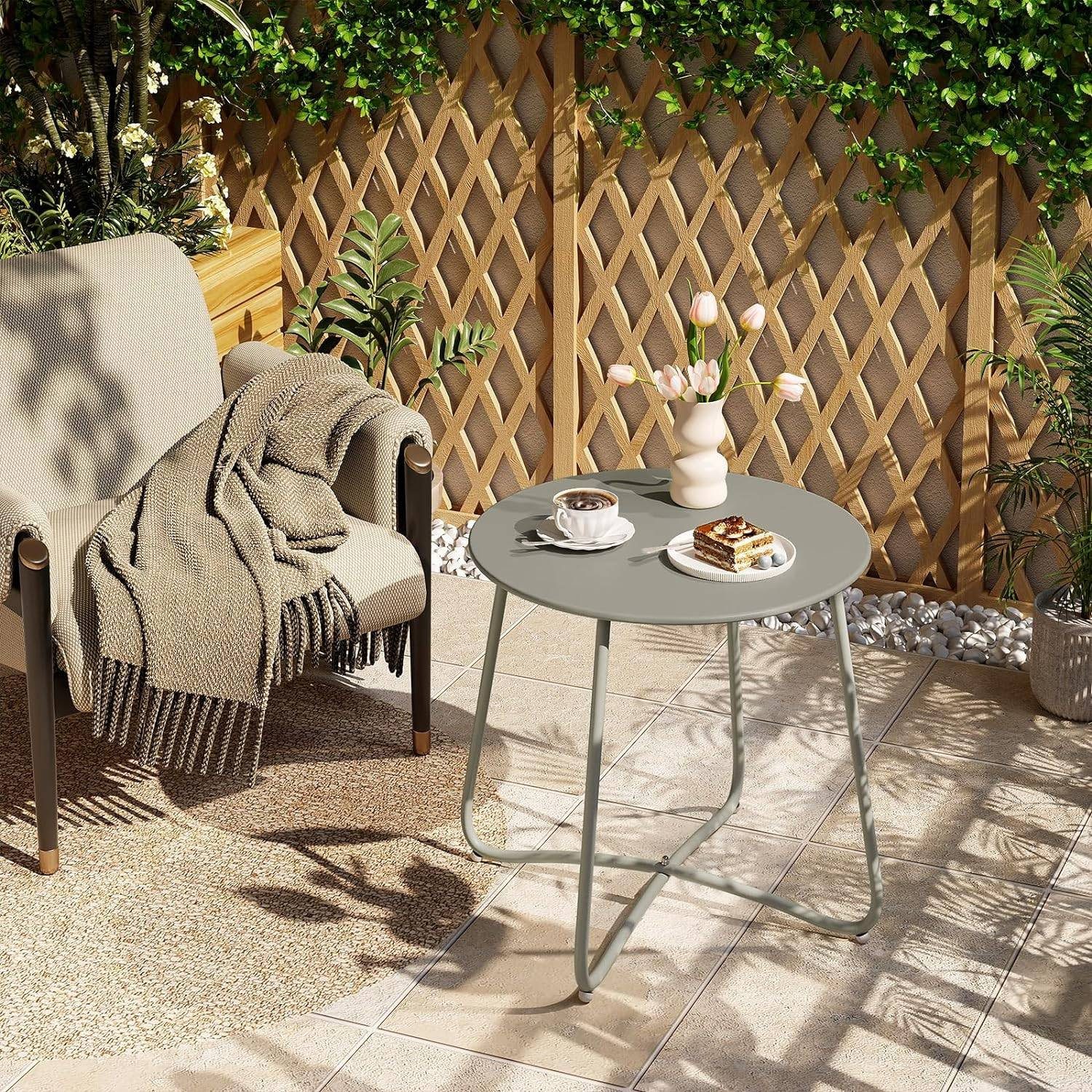 EUGAD Beistelltisch (1-St), rund, Balkontisch Gartentisch, günstig online kaufen