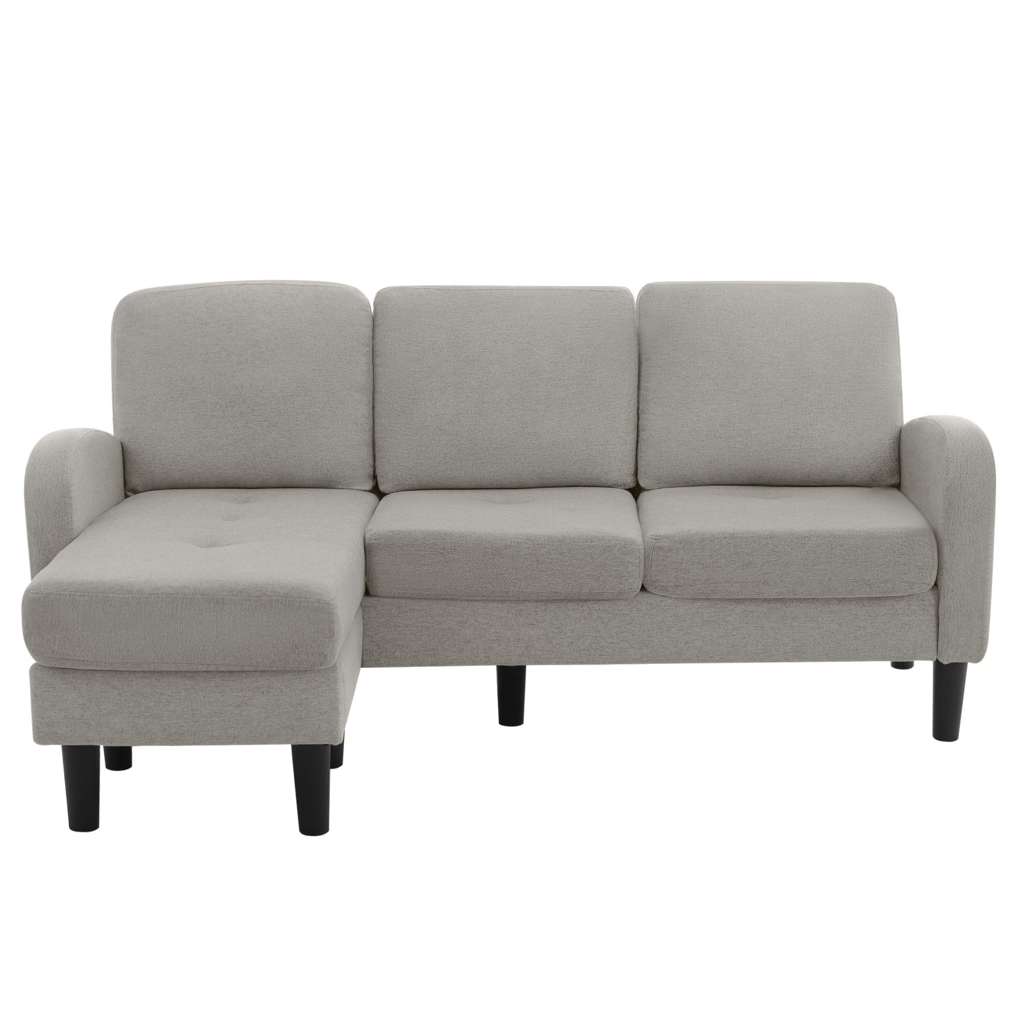 Merax Ecksofa Ecksofa L-förmiges Sofa 3-Sitzer aus Baumwoll-Leinenstoff, Po günstig online kaufen