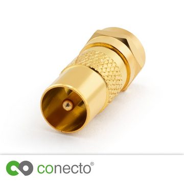 conecto conecto Antennen-Adapter, F-Stecker auf IEC-Stecker, Adapter zum Verbi SAT-Kabel