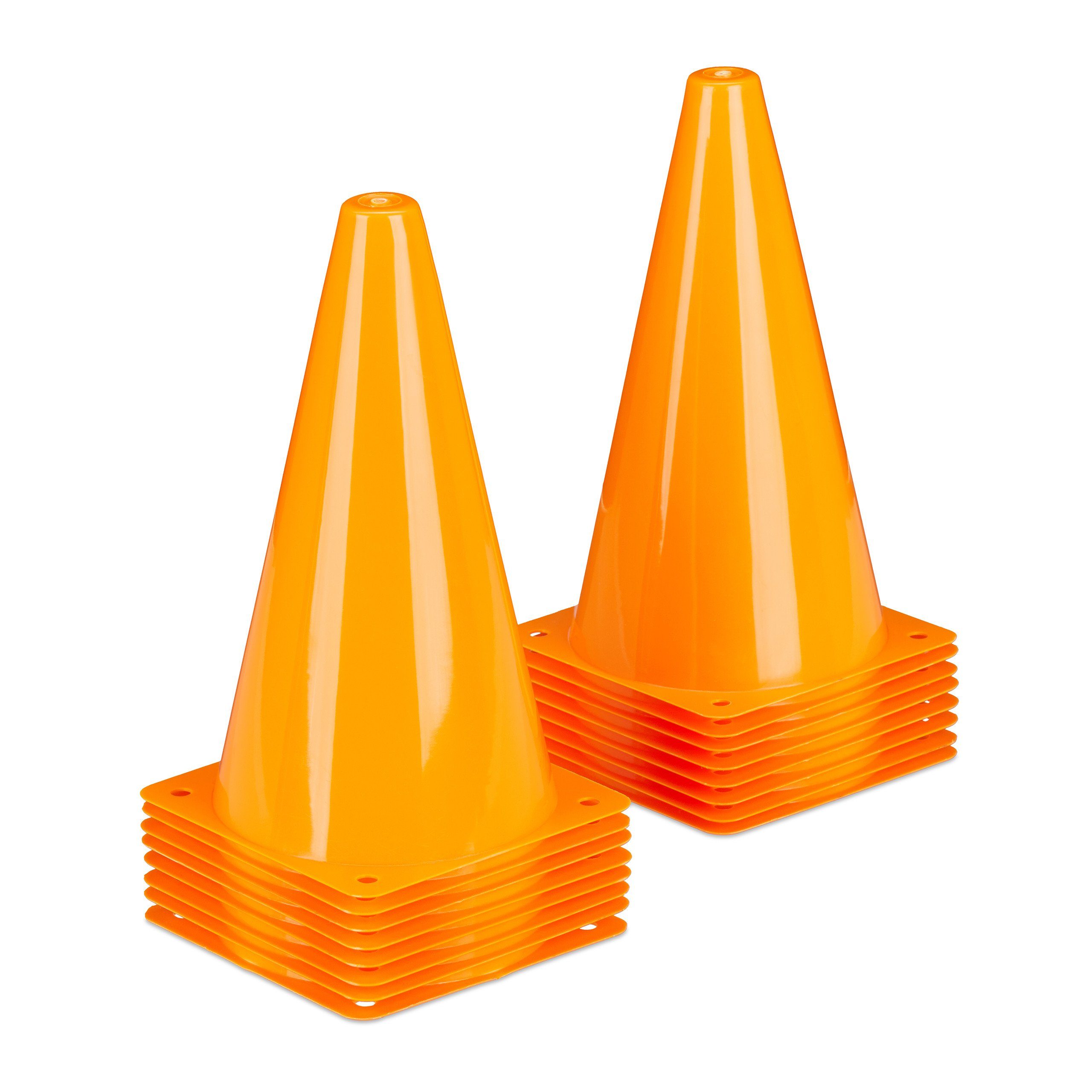 relaxdays Markierungshütchen Pylonen orange 16er Set