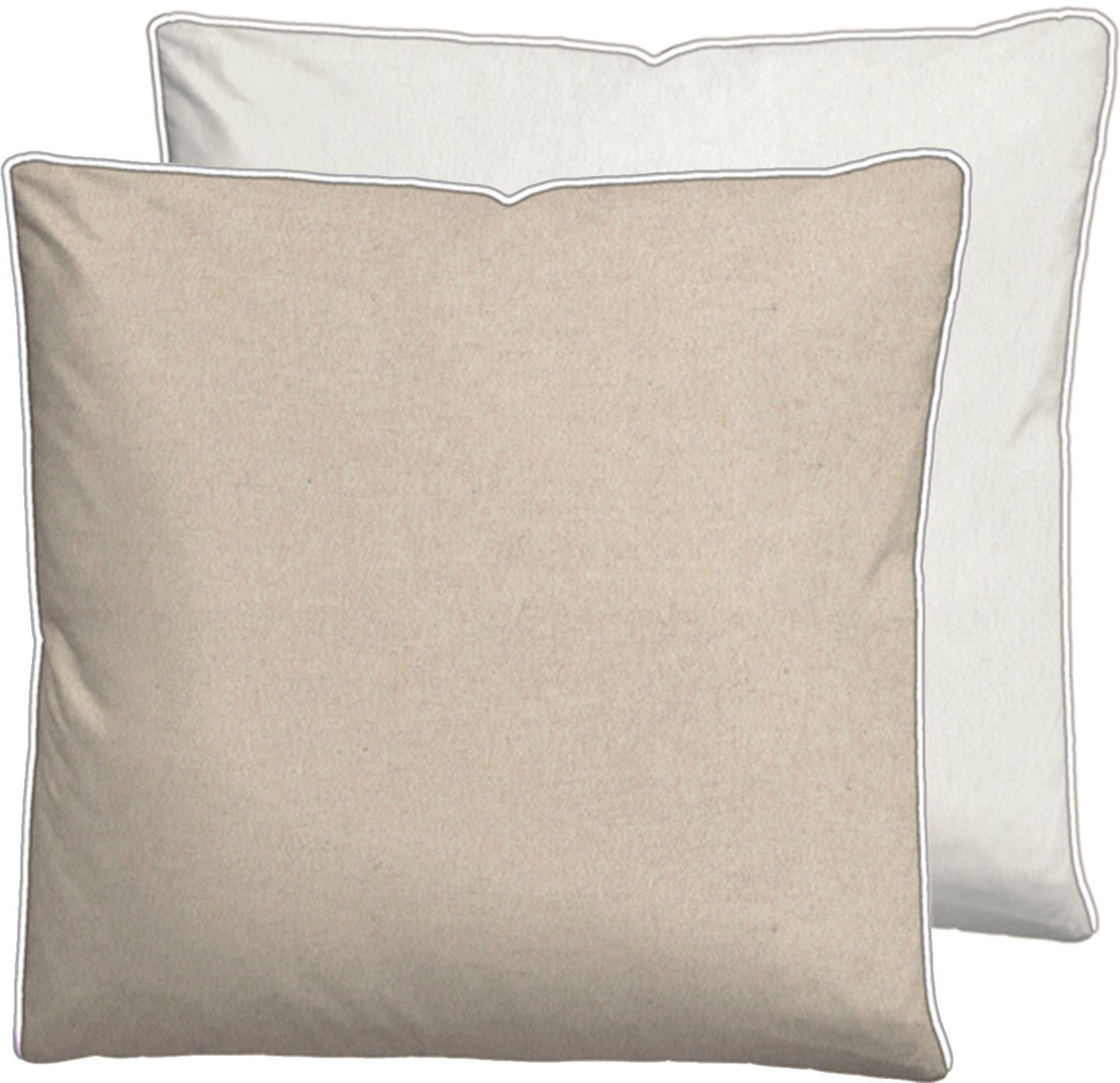 Biberna Kissenbezug Hermal Flanell mit Reißverschluss, Melange-Optik, Wende günstig online kaufen